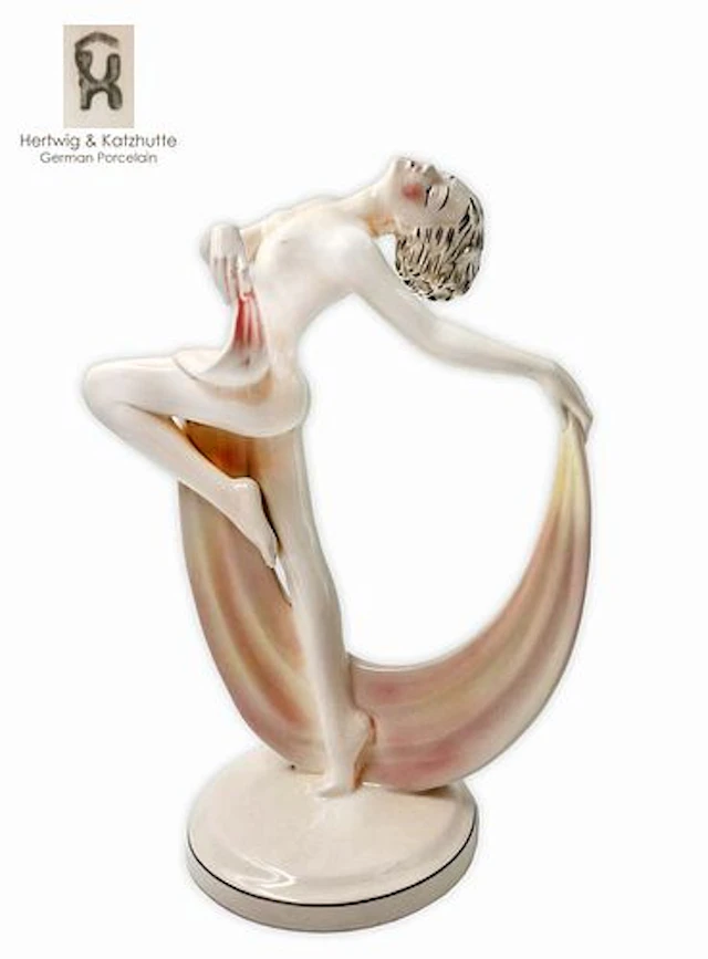 The Scarf Dancer, A Vintage German Hertwig & Katzhutte Porcelain Figurine