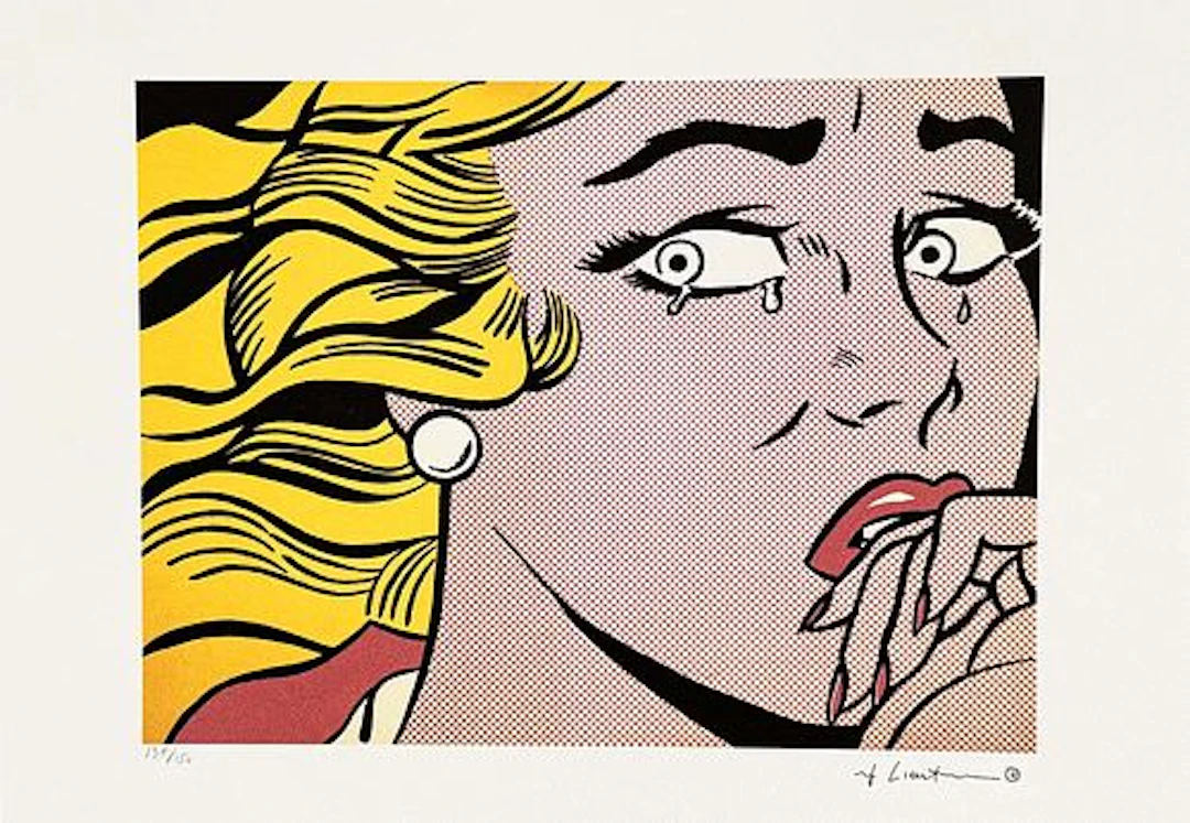 ROY LICHTENSTEIN's Crying Girl, A Limited Edition Lithography Print