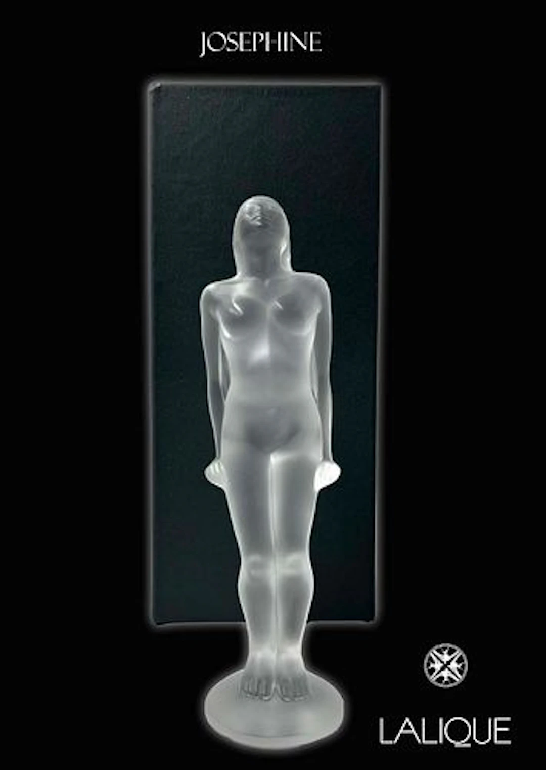Josephine, A Vintage LALIQUE Frosted Crystal Figurine, Signed, Boxed
