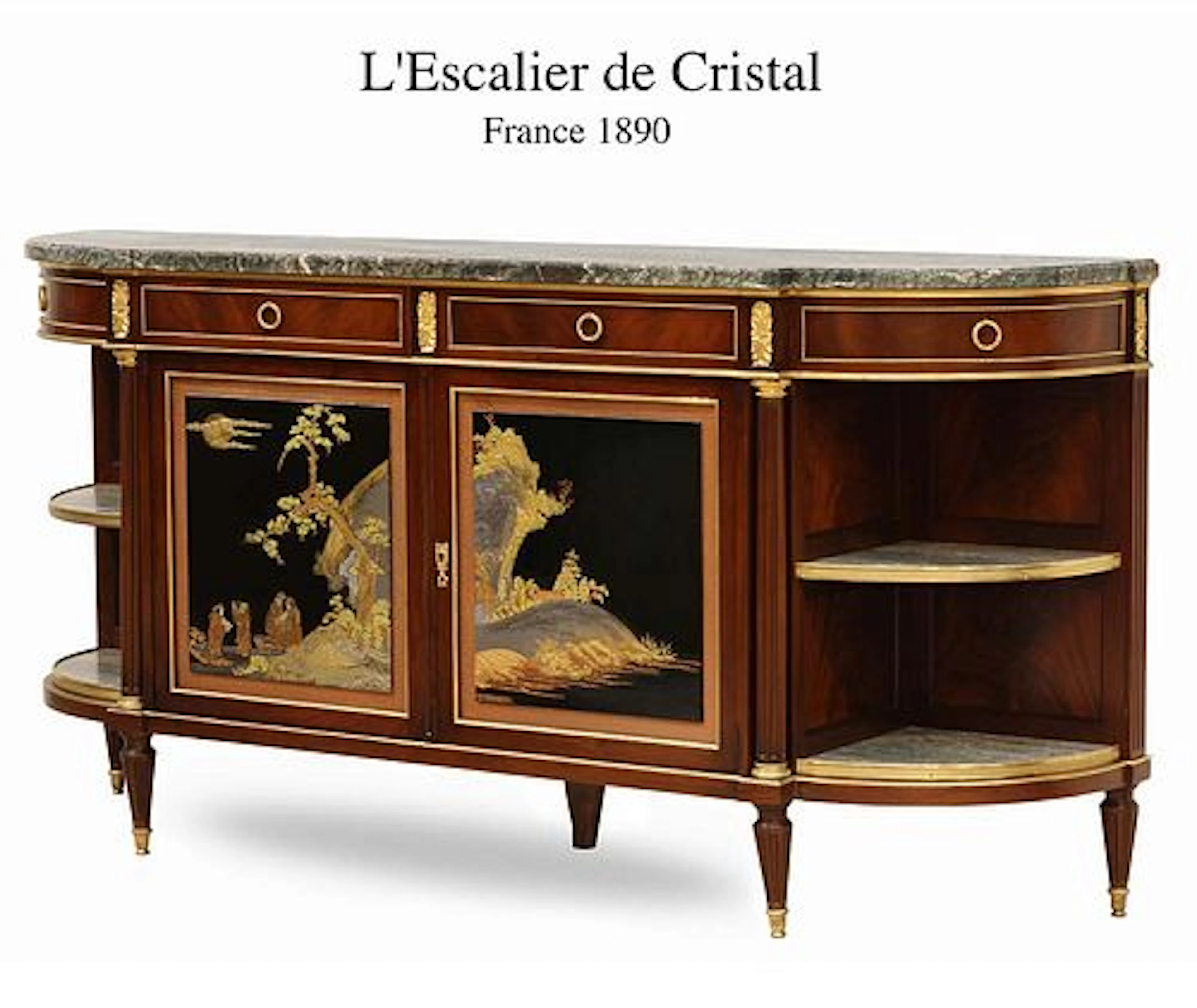 19th C. French L'Escalier de Cristal Japanese Style Bronze Mounted