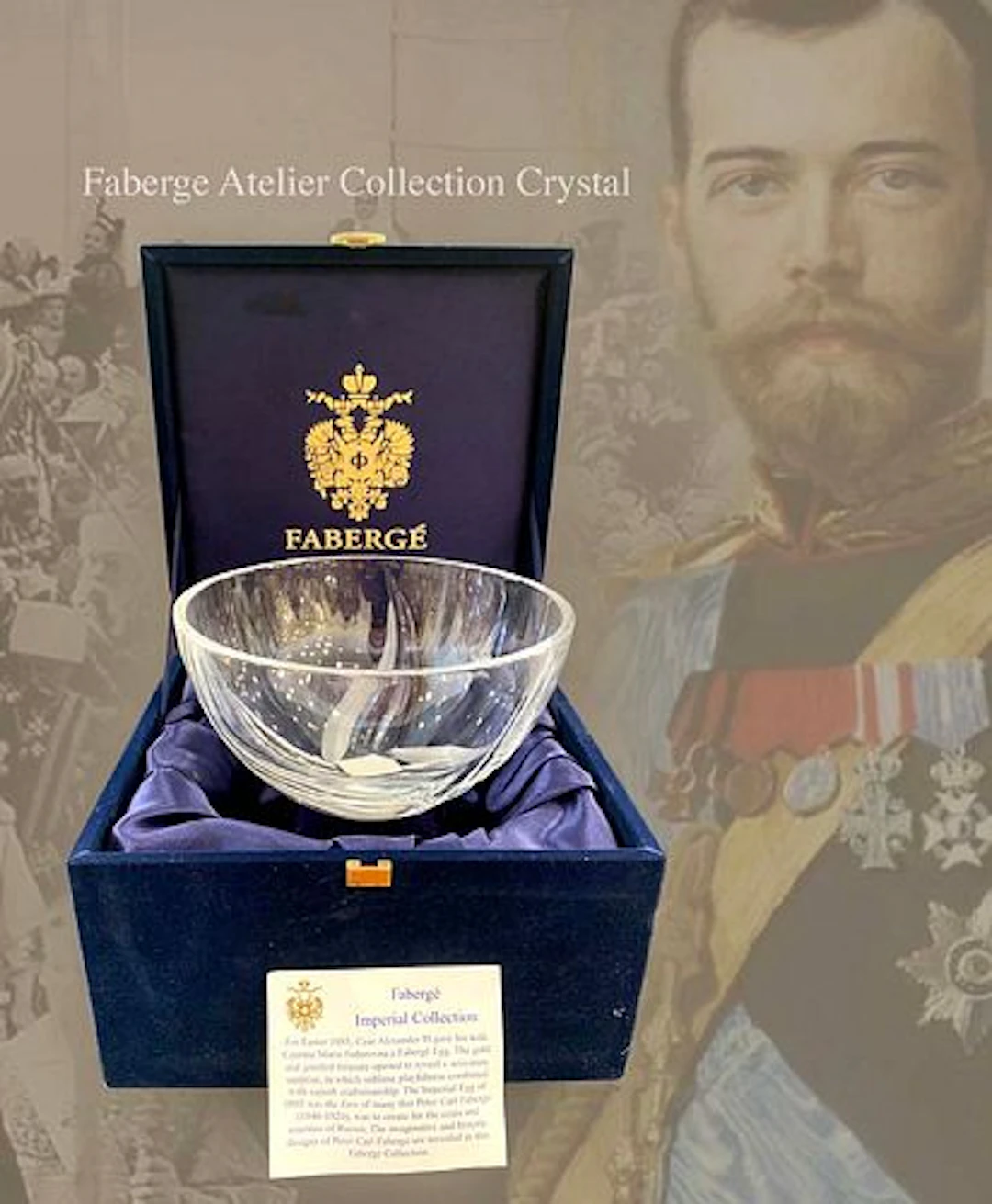 The House of Faberge Imperial Atelier Collection Crystal Bowl, Boxed