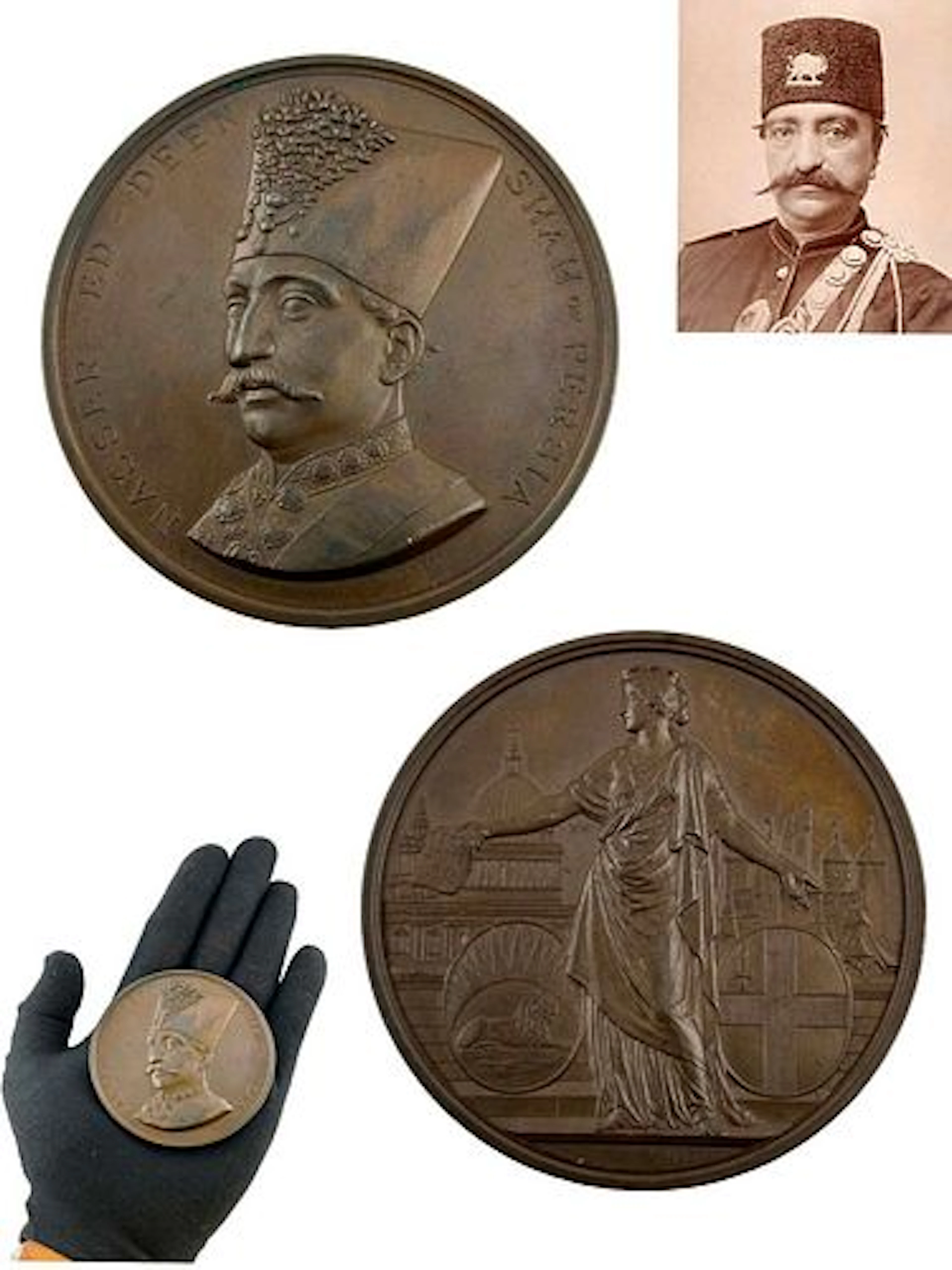 A Large 19th C. Iran King Nasser Al-Din Shah Qajar's Visit To London