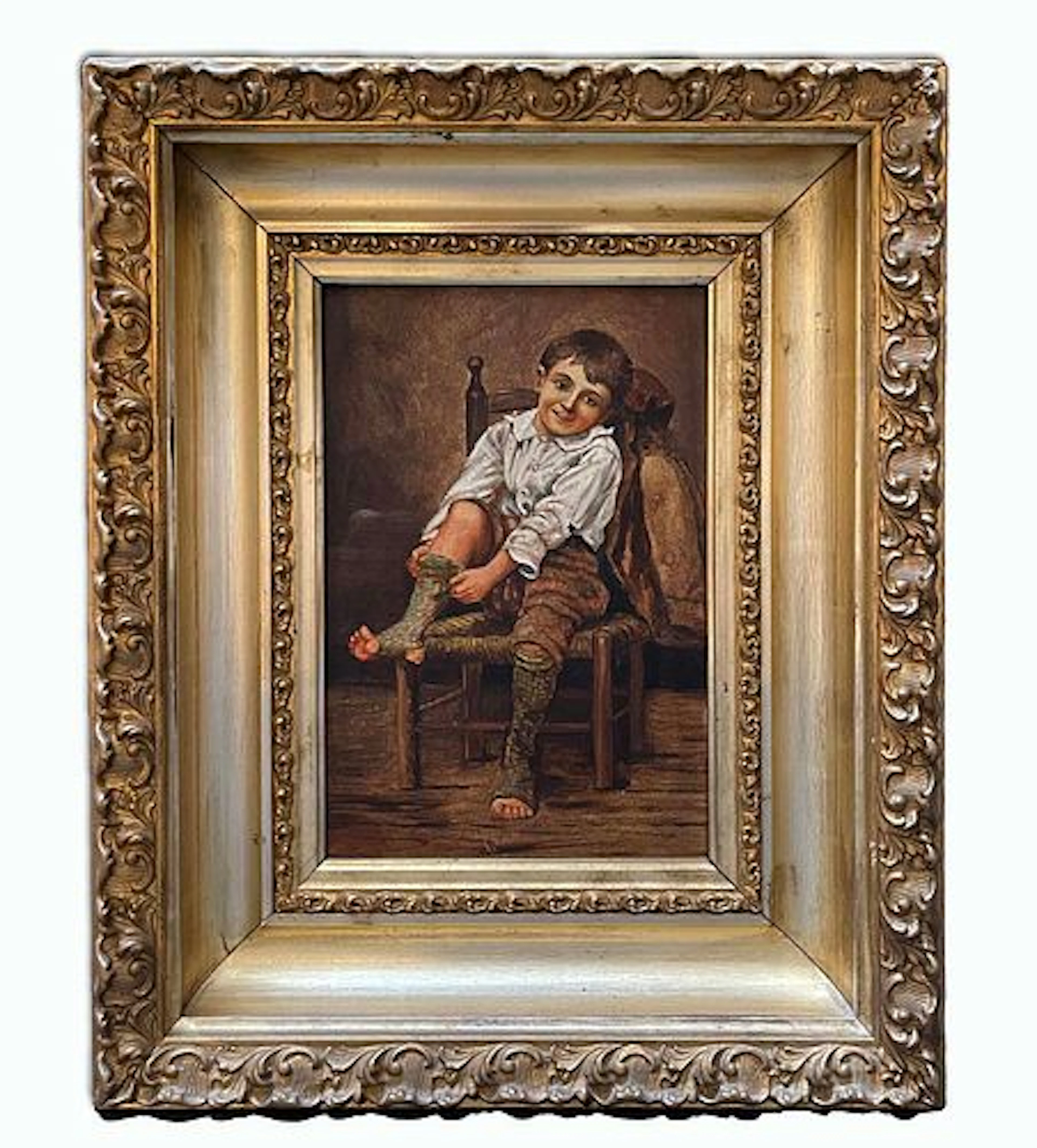 19th Century Oil On Board Framed Painting