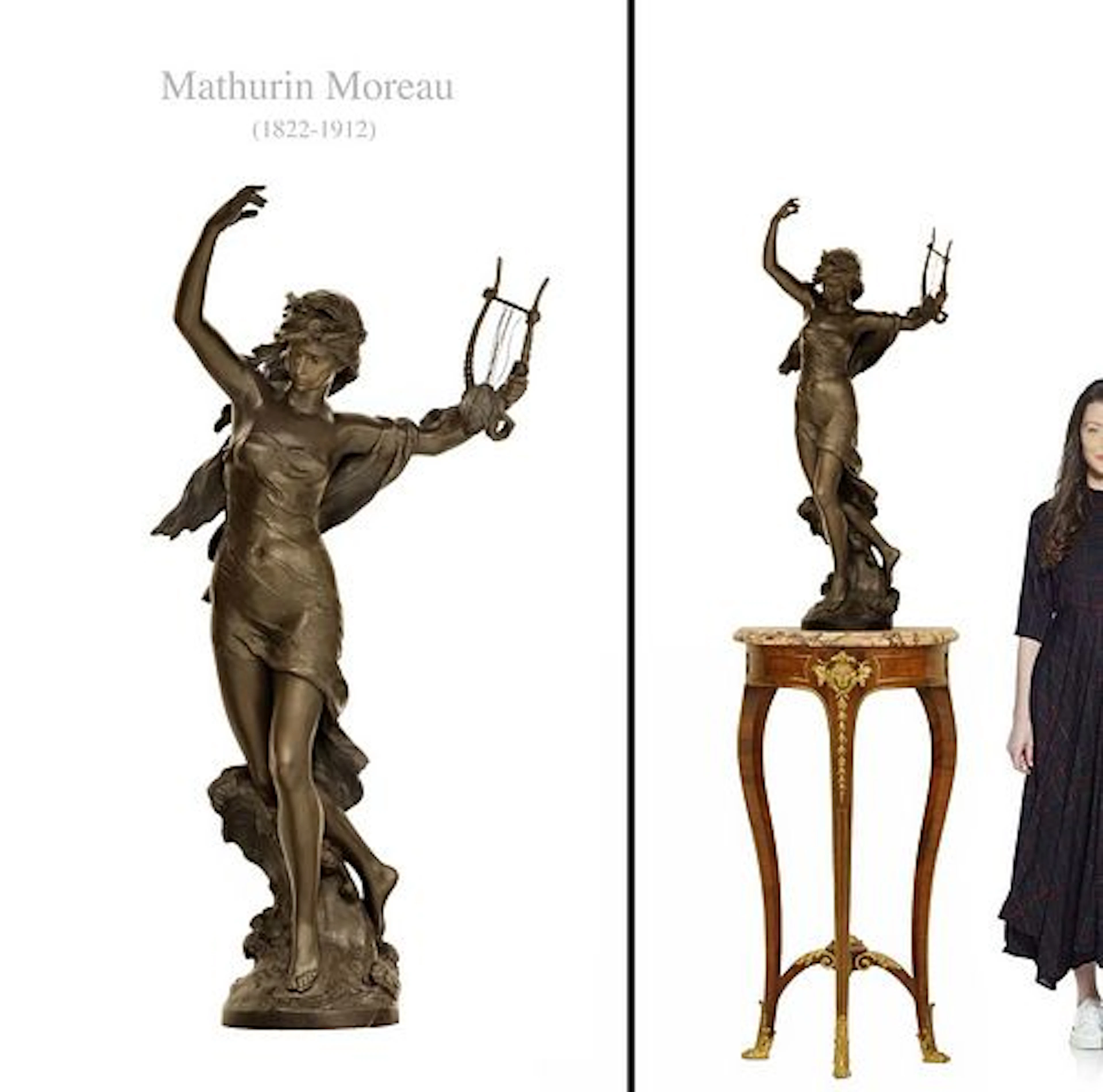 19th Century French Mathurin Moreau (1822 â€“ 1912) Bronze Sculpture