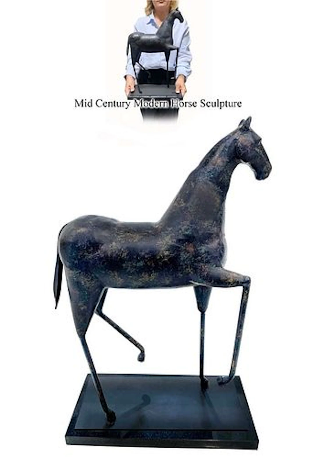 A Mid 20th Century Modern Bronze Horse Sculpture