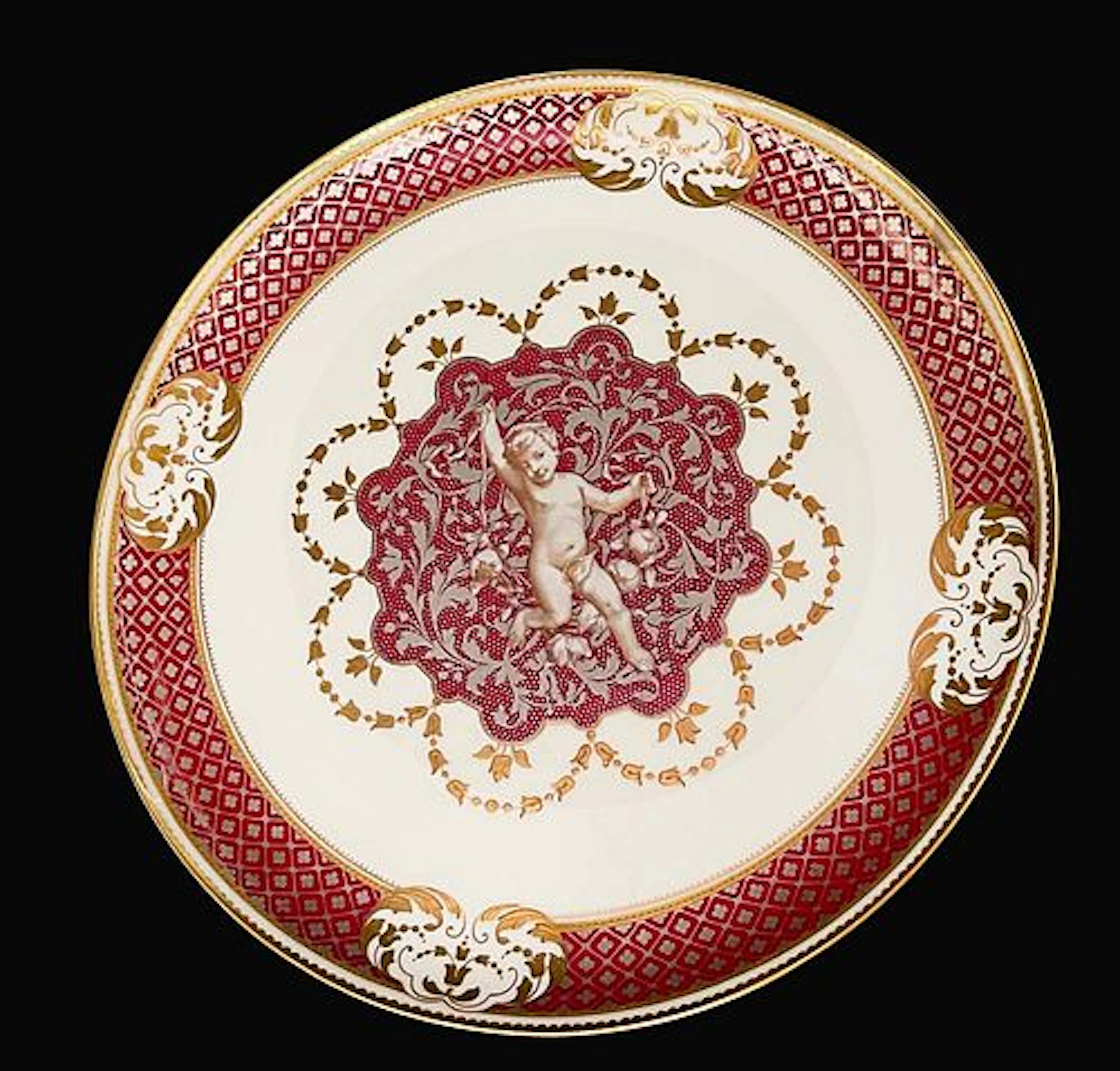 19th C. French Hand Painted Porcelain Decorative Wall Plate