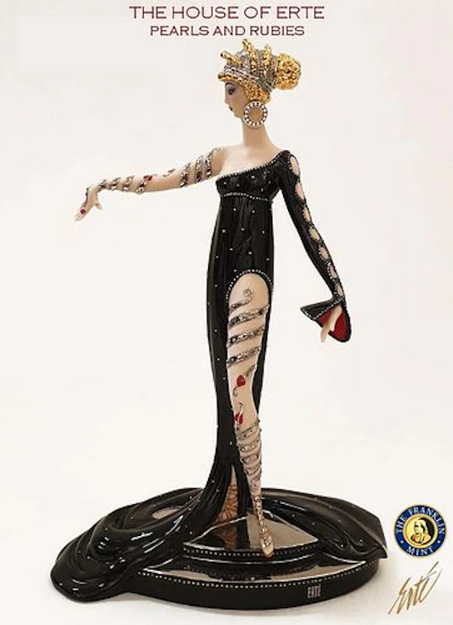 Pearls & Rubies, The Franklin Mint House of ERTE Figurine, Ltd Edition, Signed