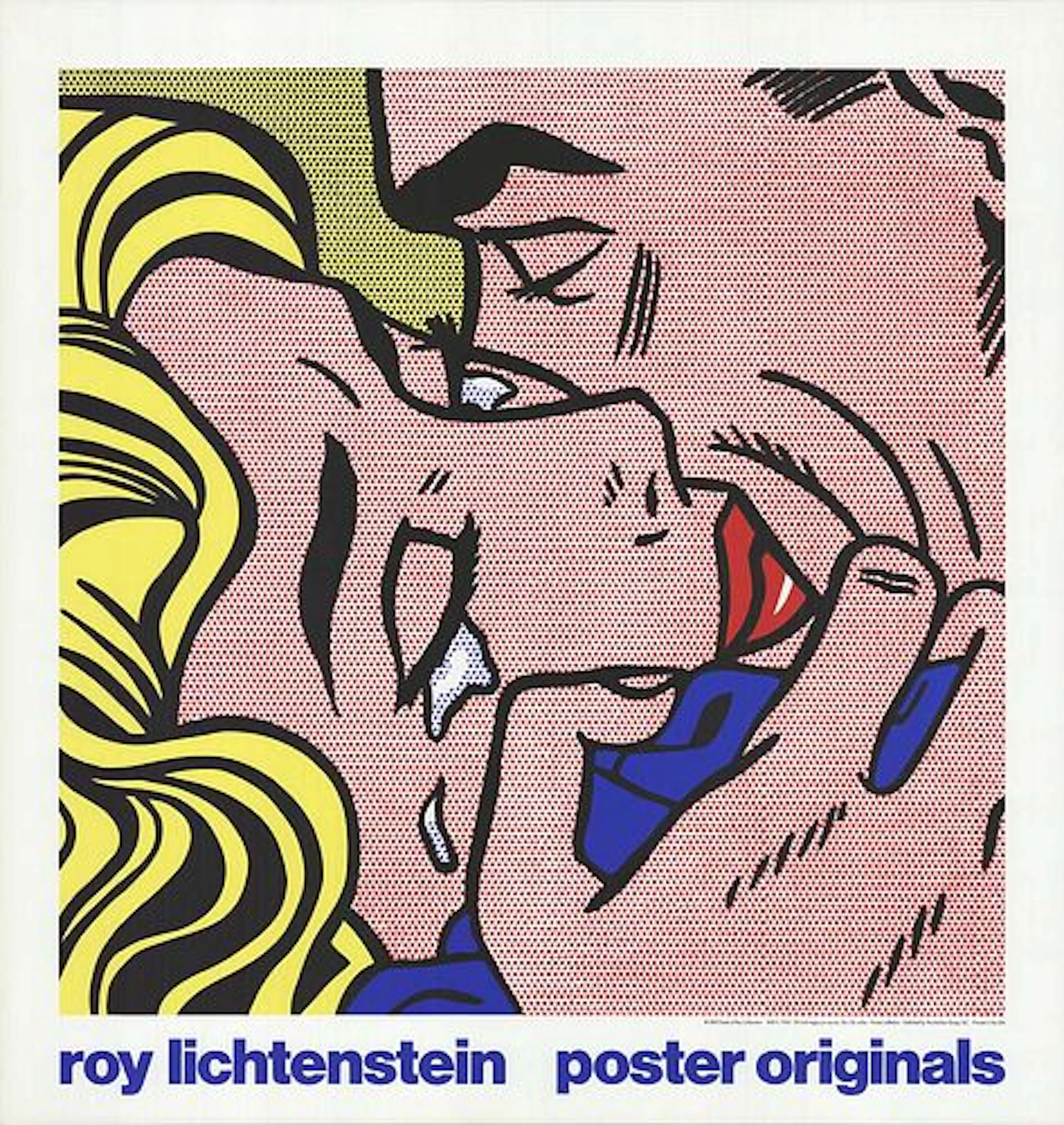 Kiss V, A Vintage Roy Lichtenstein Exibition Poster Print