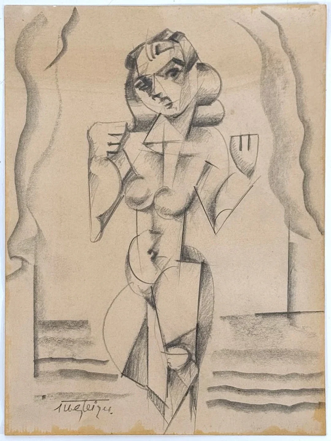 ILLEGIBLY signed drawing