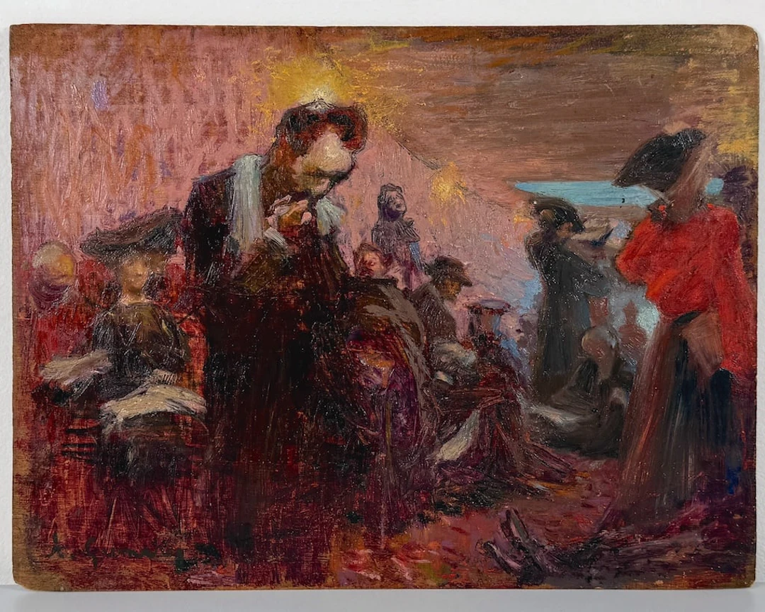 ILLEGIBLY signed French - Jewish painting