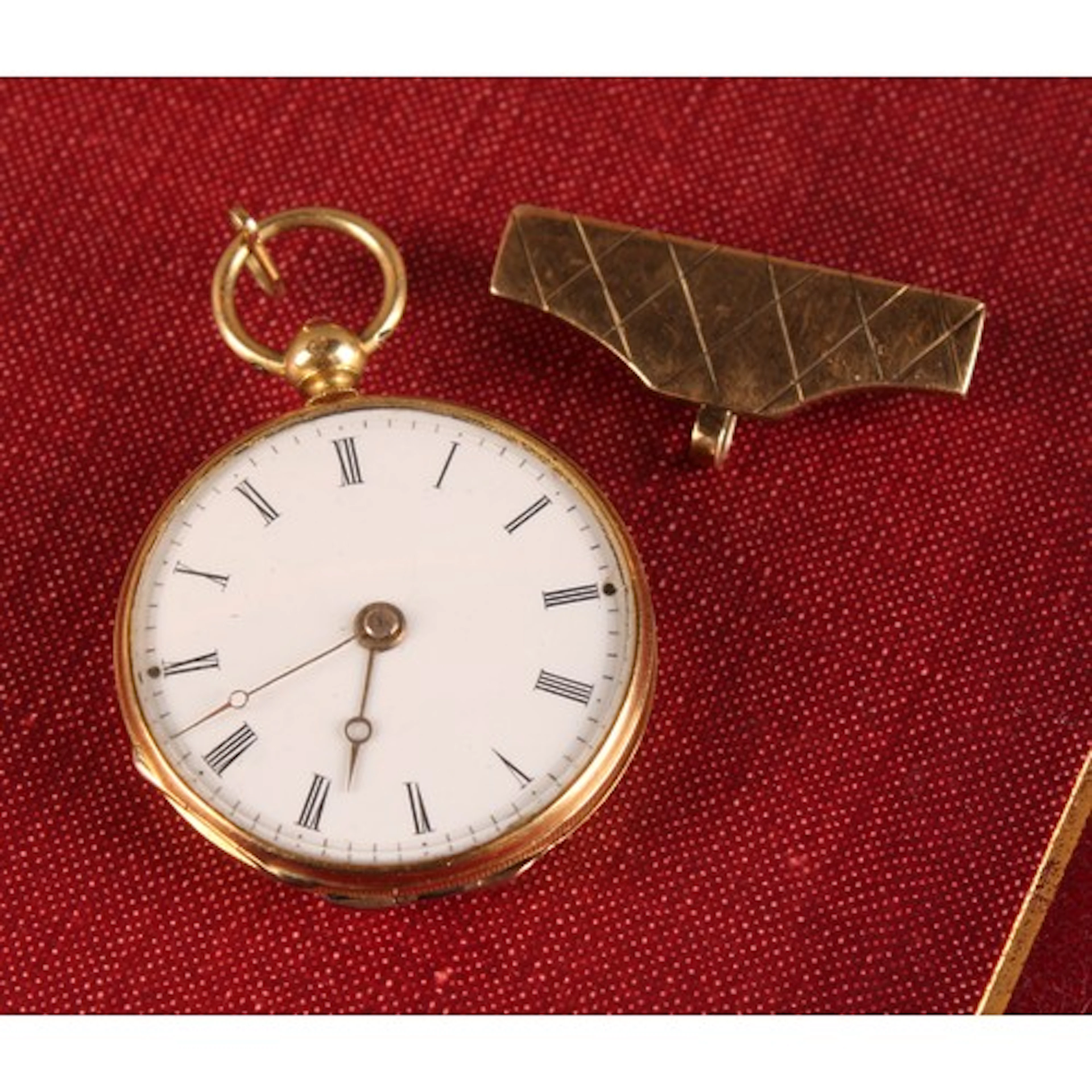 A French 18ct gold lady's open face pocket watch, the interi...