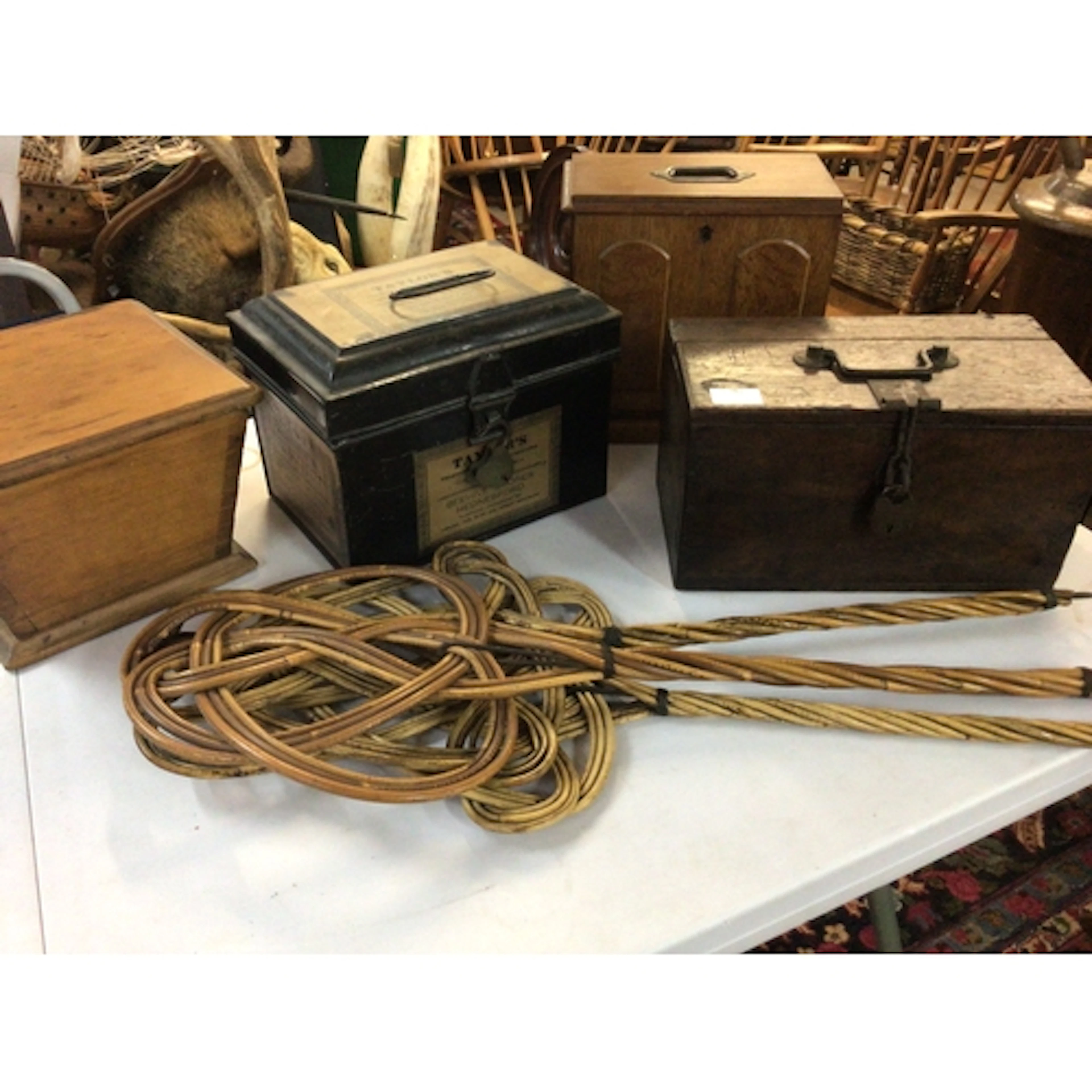 A Victorian Taylor’s tin small stationary box other An...