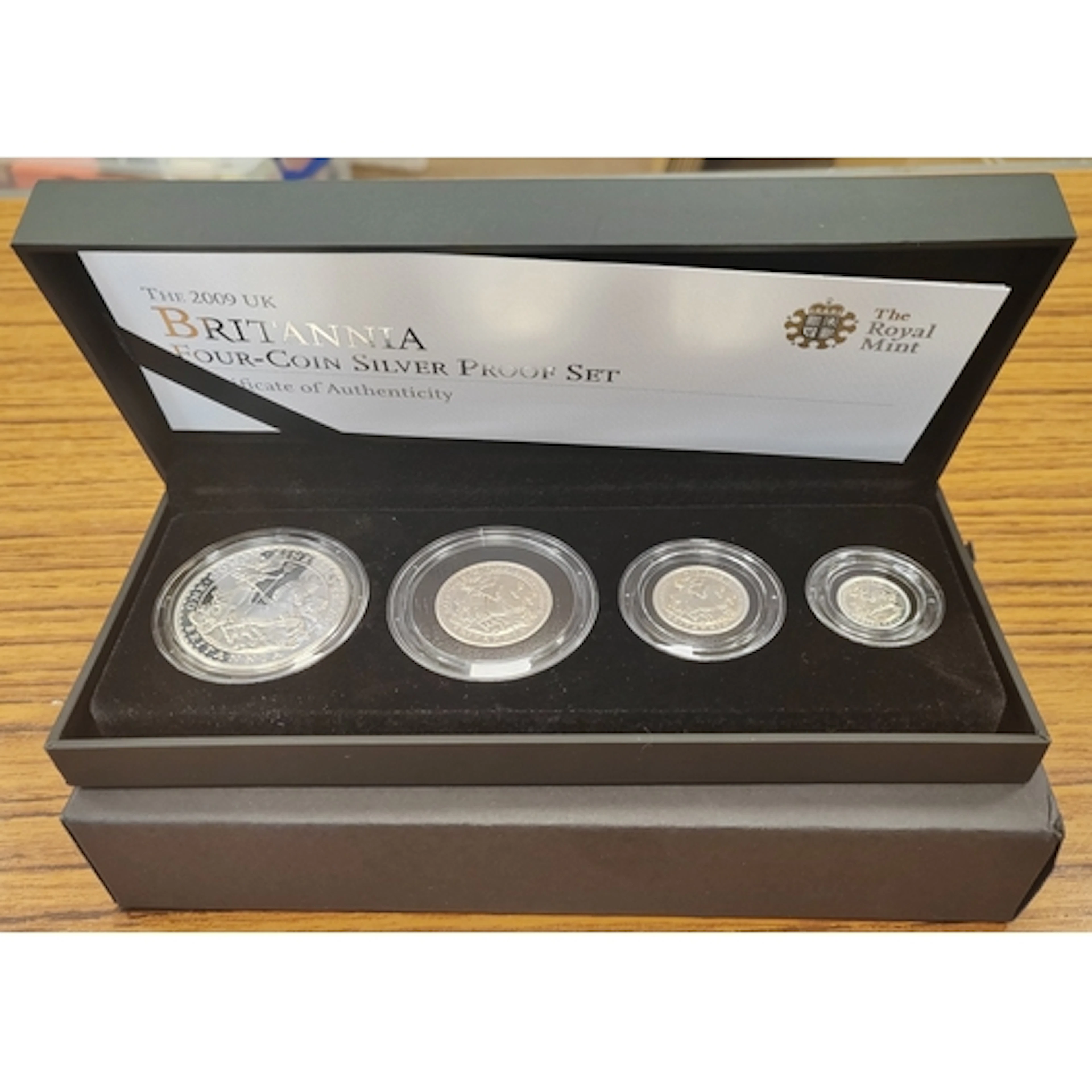 2009 silver boxed proof FDC Britannia set of 4, including £2...
