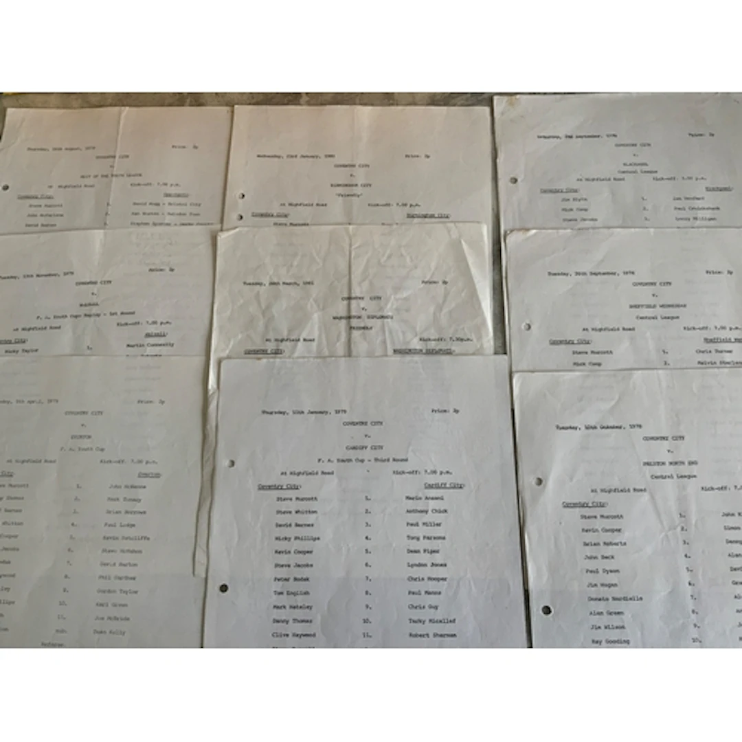 Coventry City 1979 - 1981 Single Sheet Football Programmes: ...
