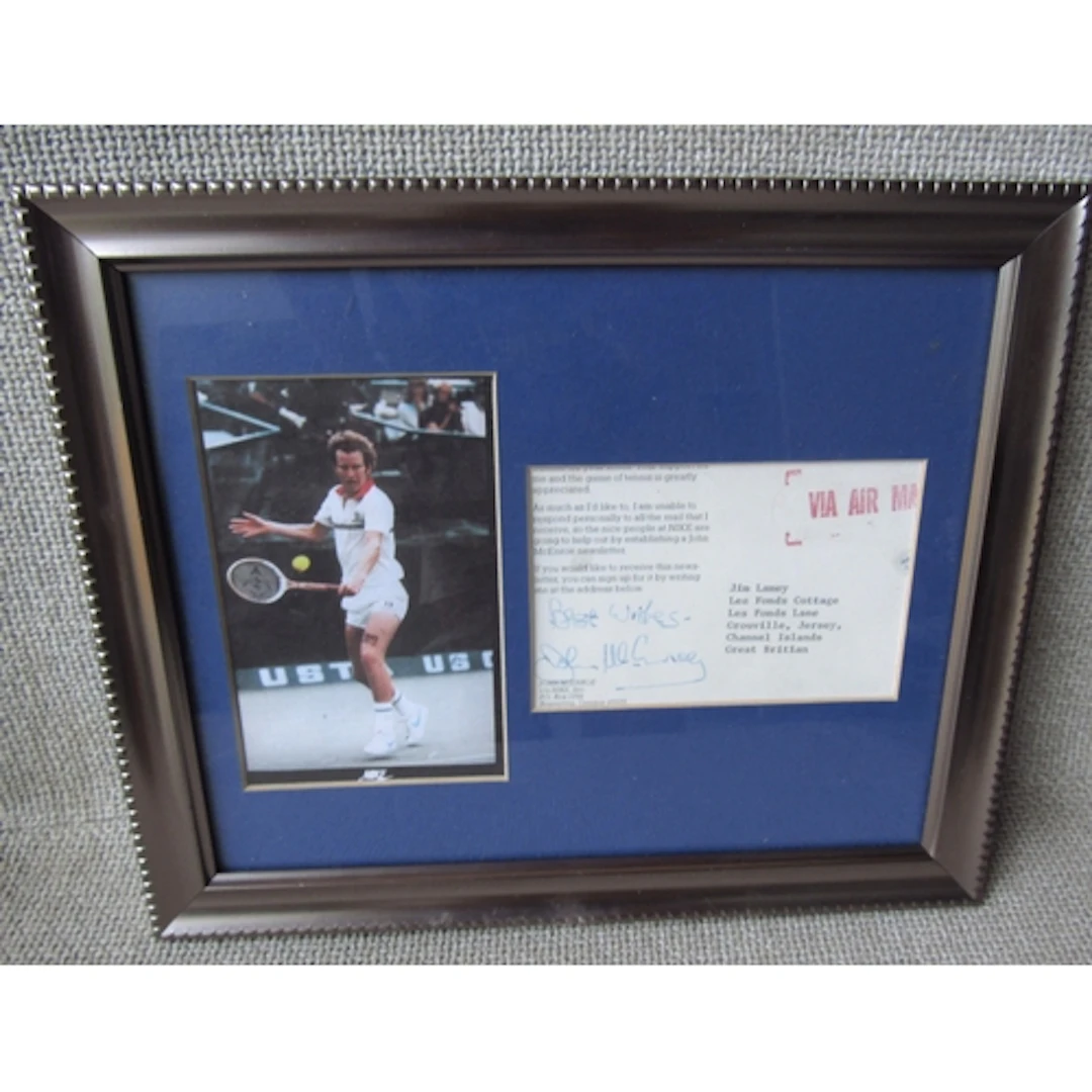 John McEnroe Original Signed Regret Card with Photograph of ...