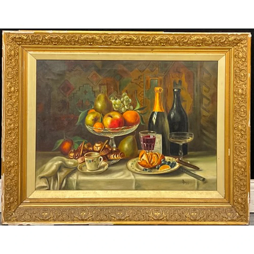 An early 20th Century Still life, After the party, with Cham...