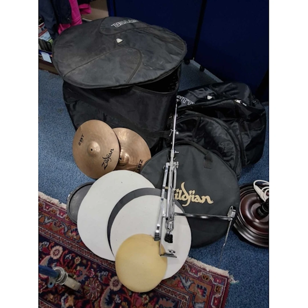 A GROUP OF MOSTLY DRUM KIT PROTECTIVE TRAVEL CASES BY RITTER...