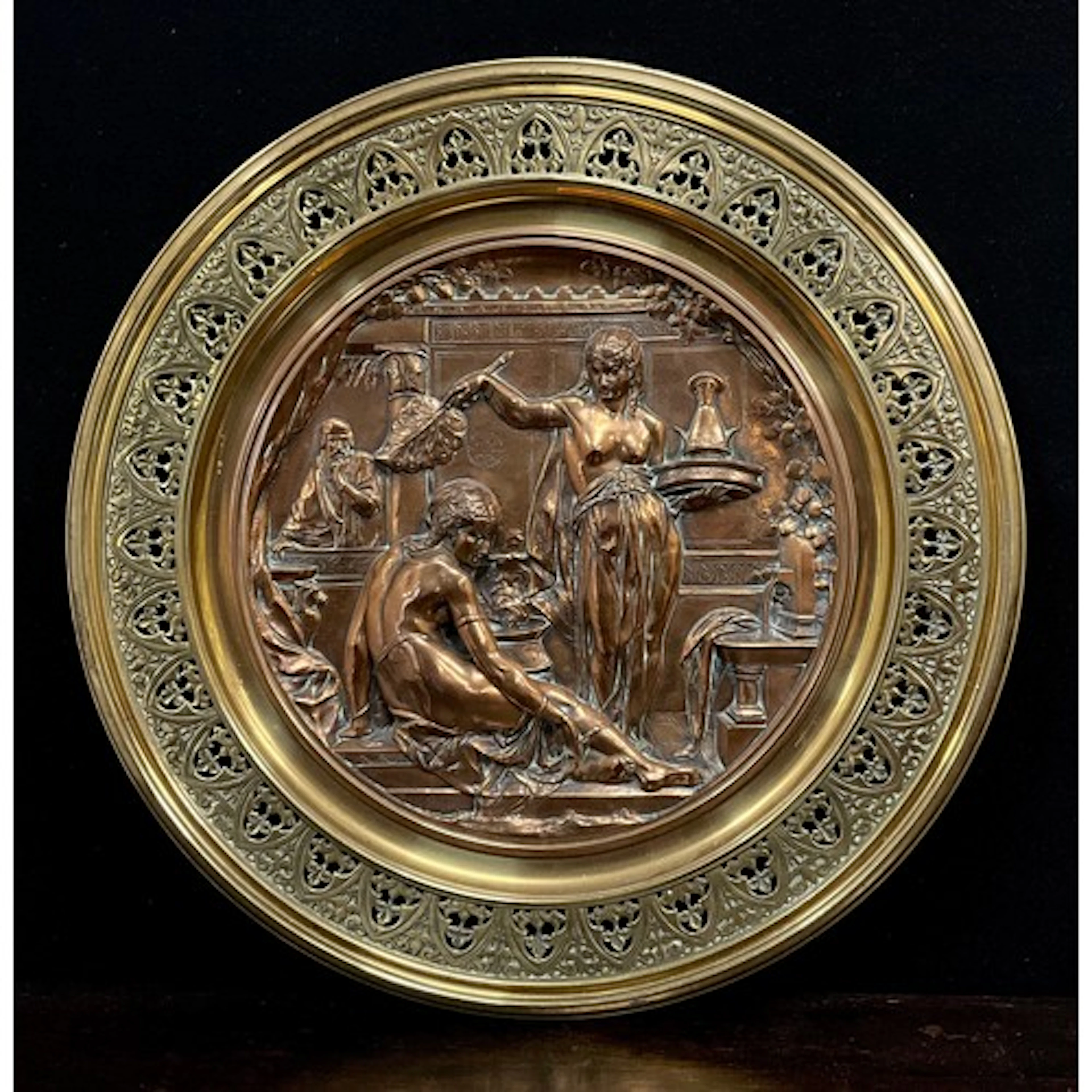 Emile-Louis Picault, (French 1833 - 191) a bronze and brass ...