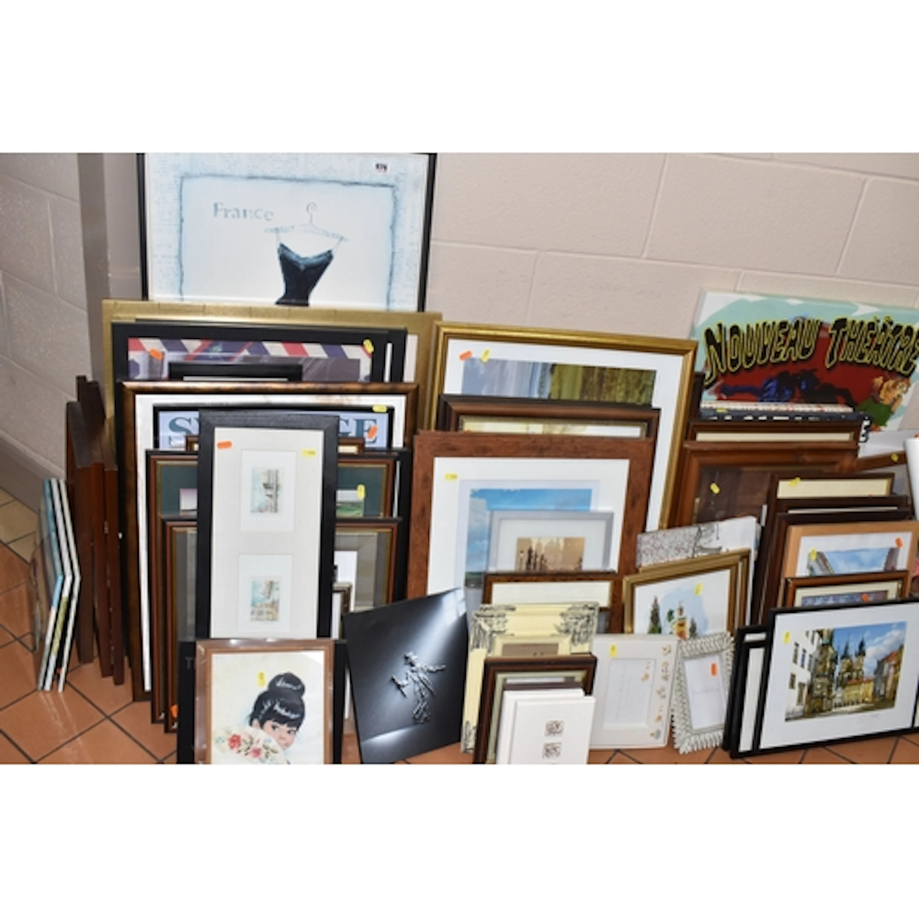 A QUANTITY OF PICTURES AND PRINTS ETC, to include four decor...