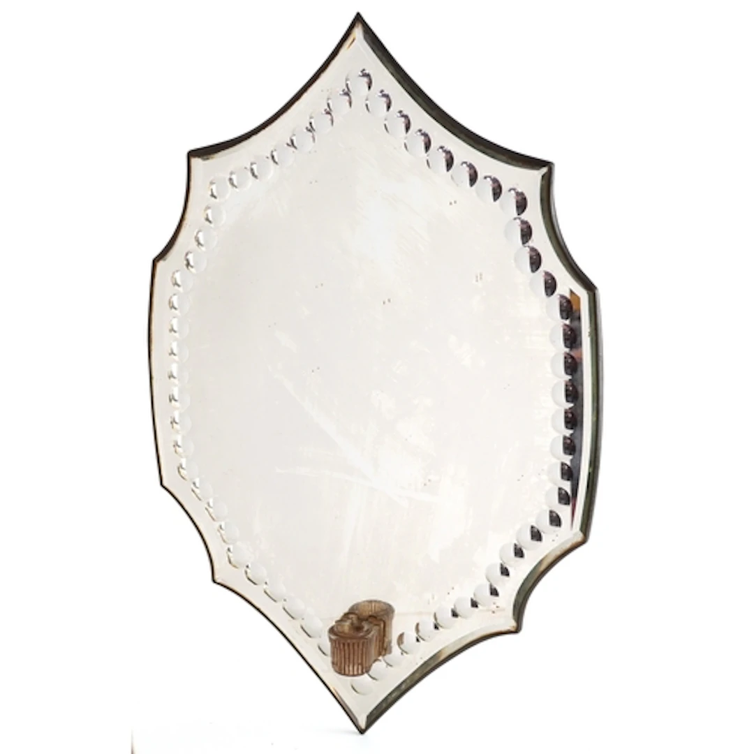 19th century wall mounted bevelled glass sorcerers mirror, 4...