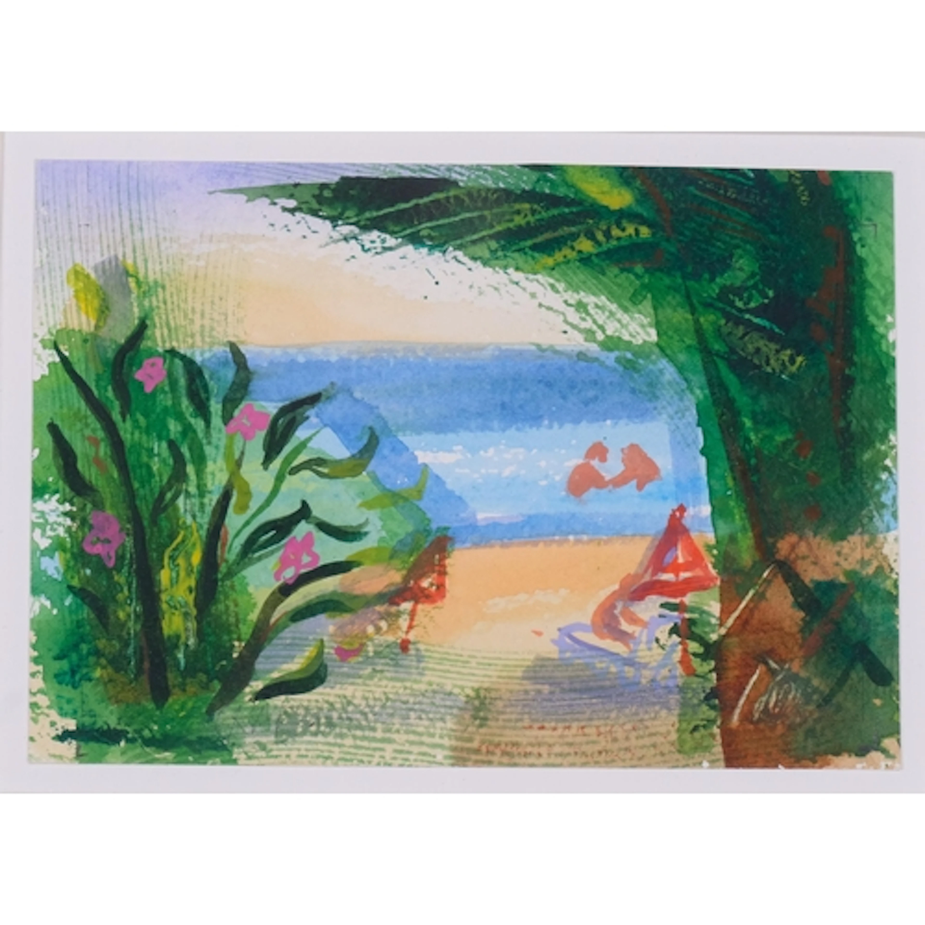 Ray McCrystal (XX-XXI), watercolour on paper, At the Beach, ...