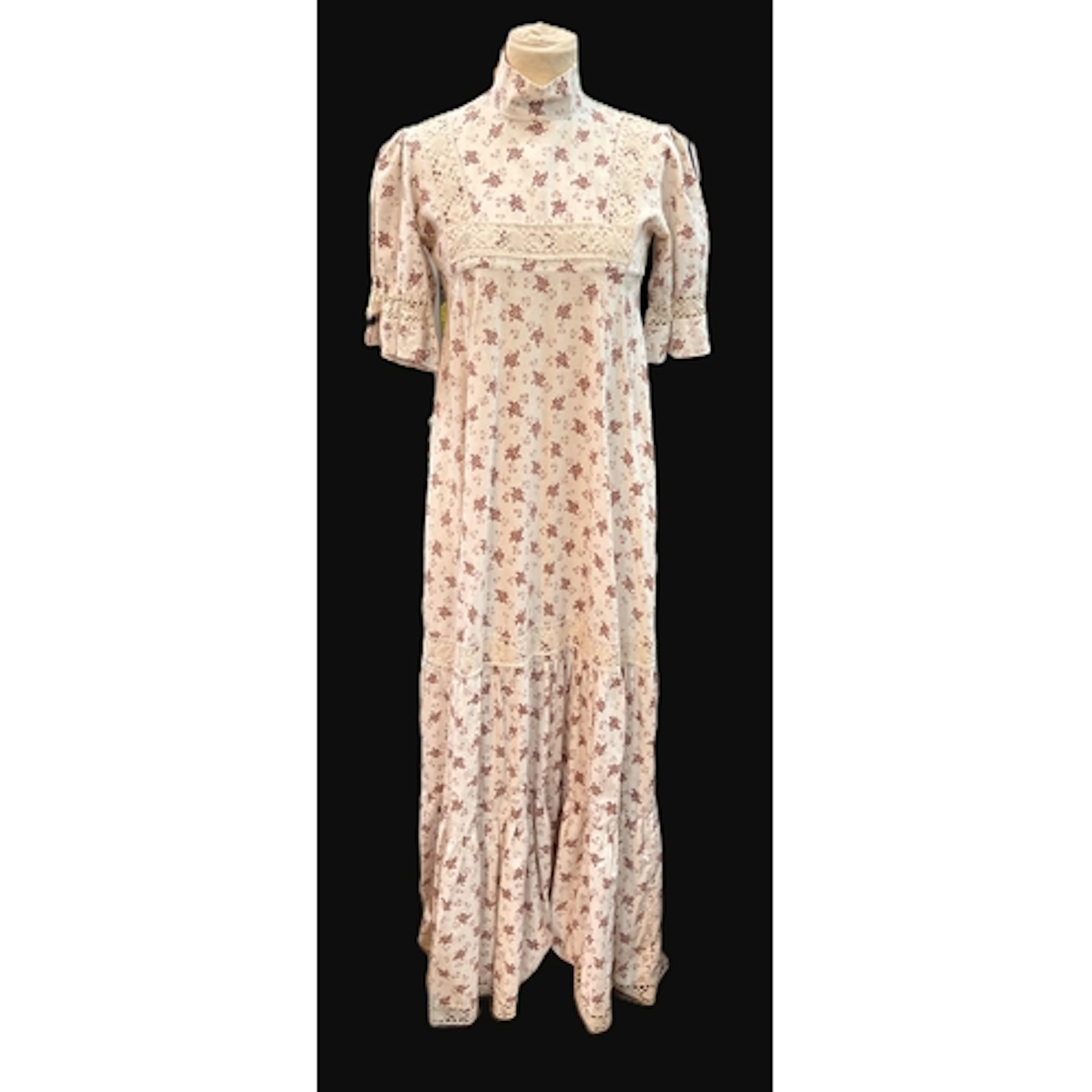 A vintage early 1970's iconic Laura Ashley Prairie maxi dres...