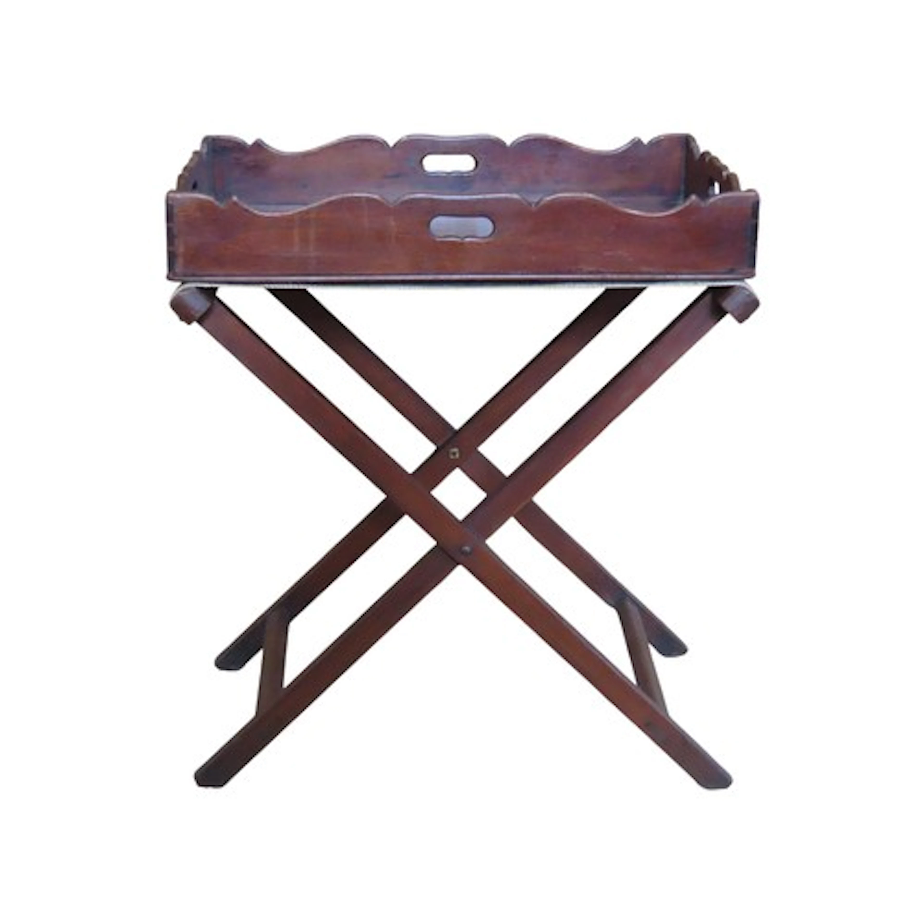 A 19th century mahogany butlers tray of rectangular form rai...