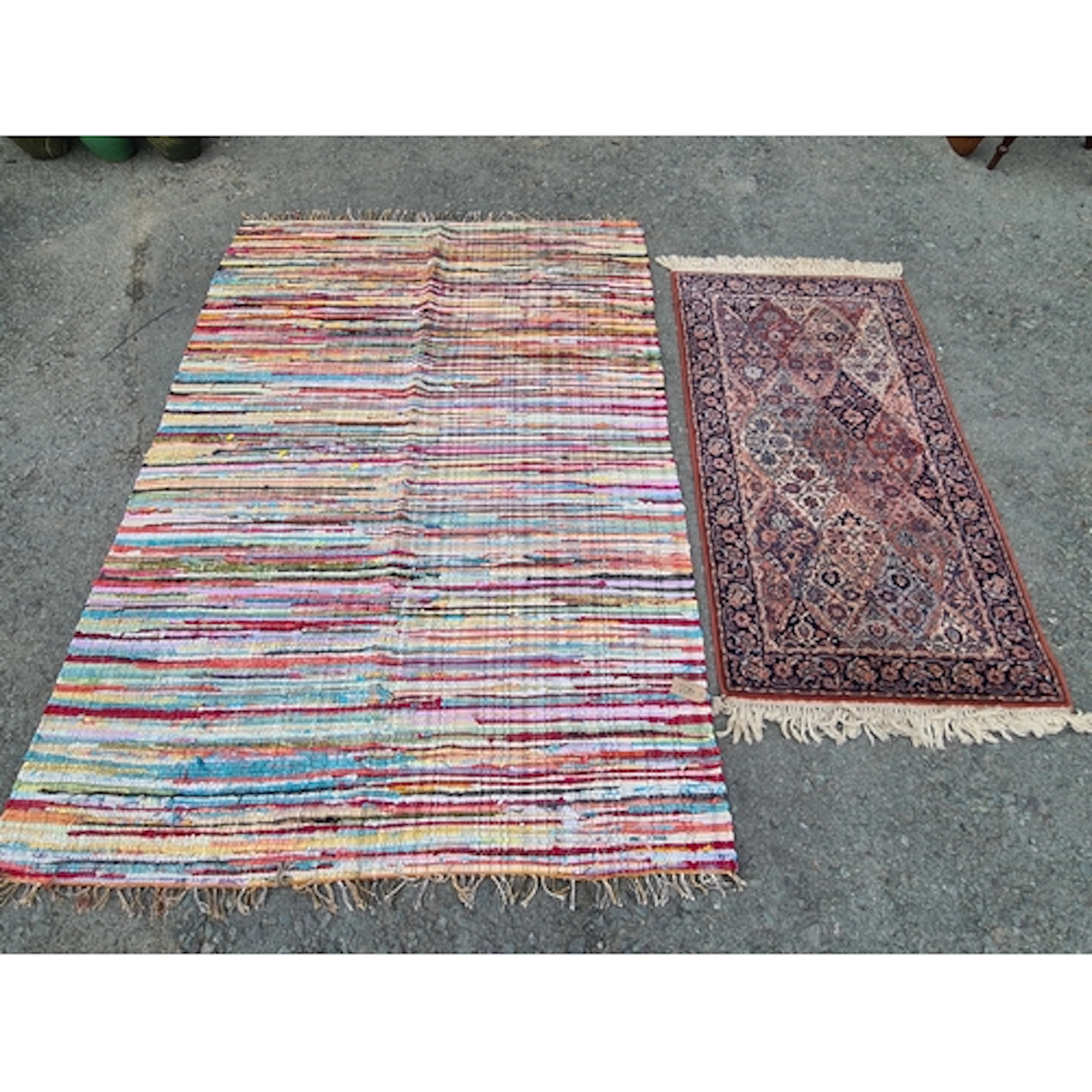 A Super Keshan hand made Carpet with diamond lozenges to the...