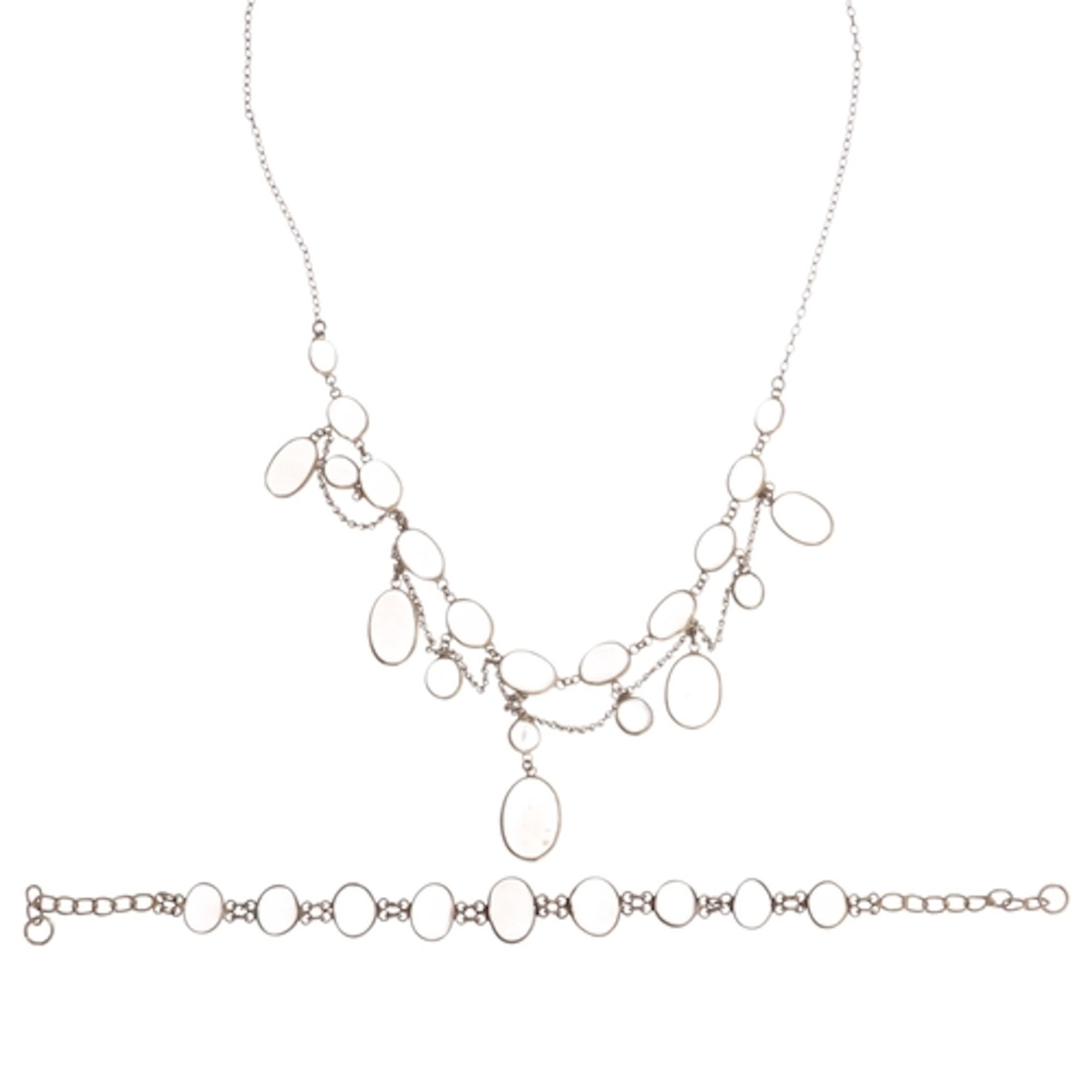 A Vintage moonstone festoon necklace, 38cm, and a similar br...