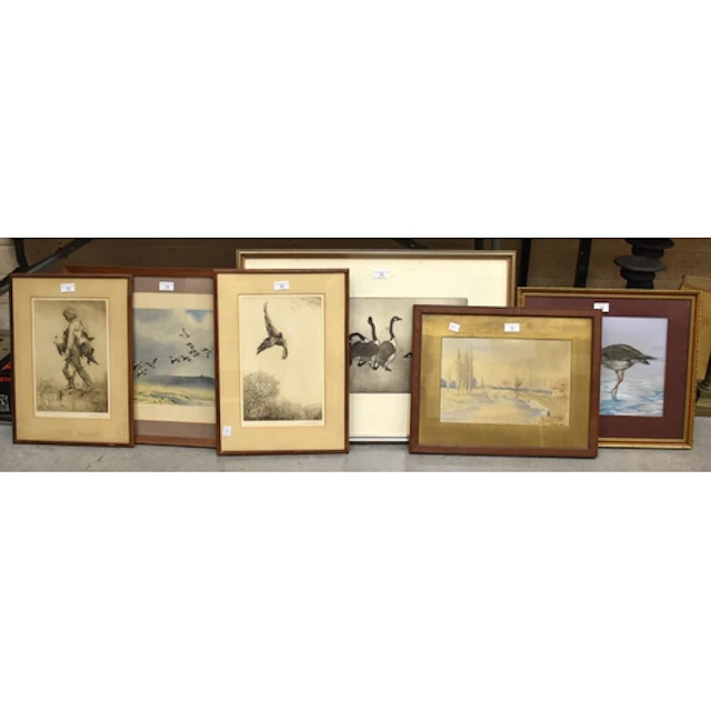 A framed limited-edition lithographic print depicting a smal...