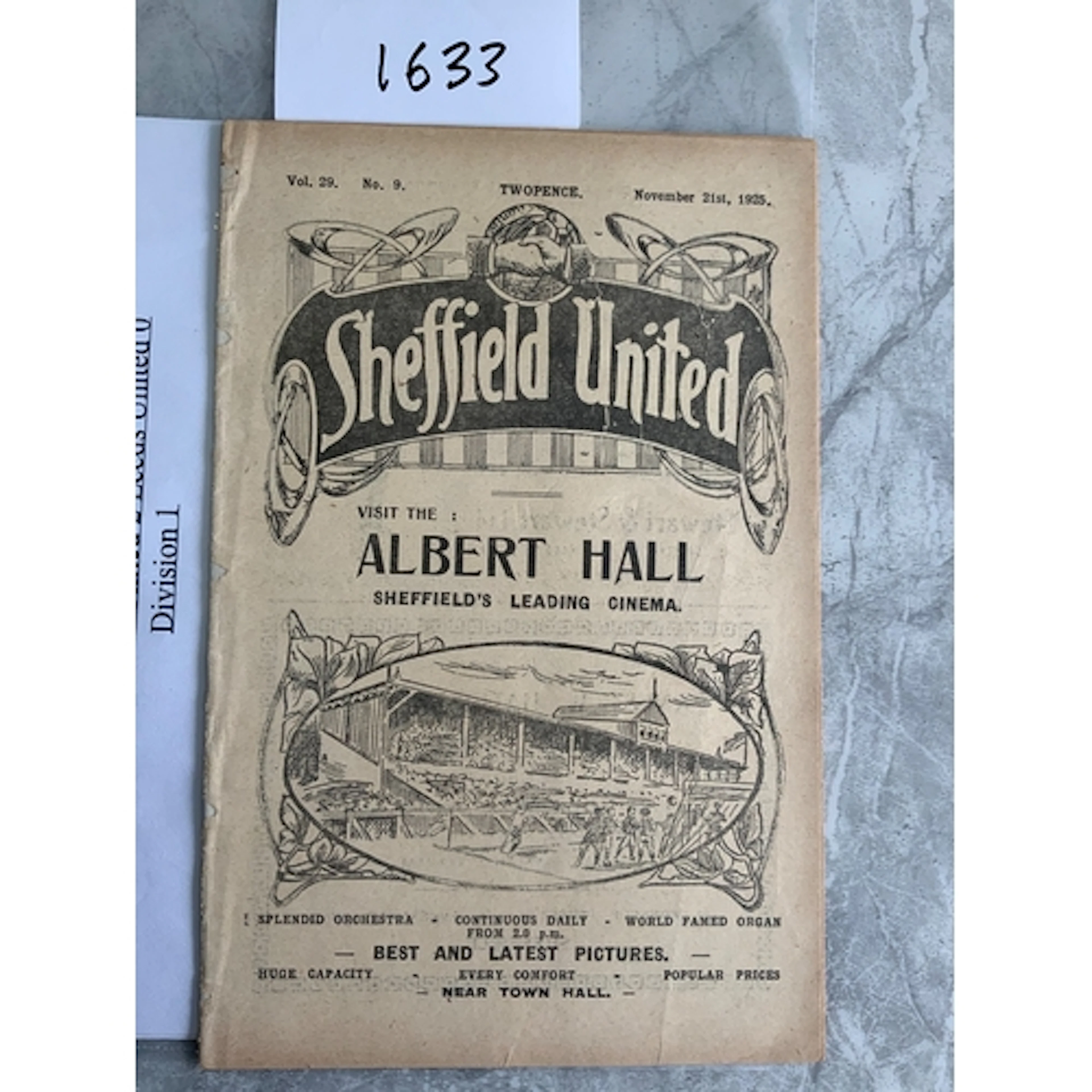 1925 - 1926 Everton v Leeds United Football Programme: Excel...