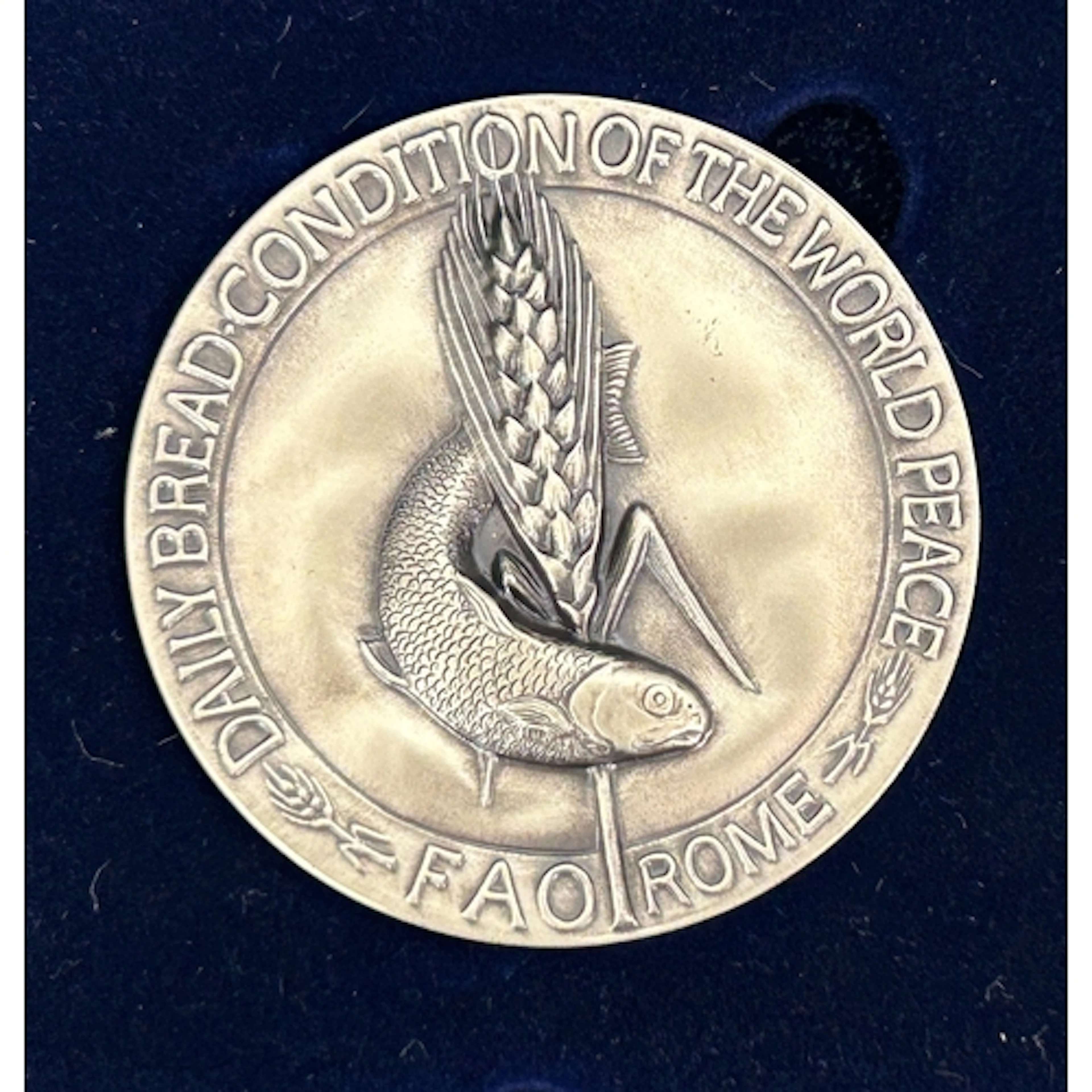 A pair of Food and Agriculture Organization boxed silver med...