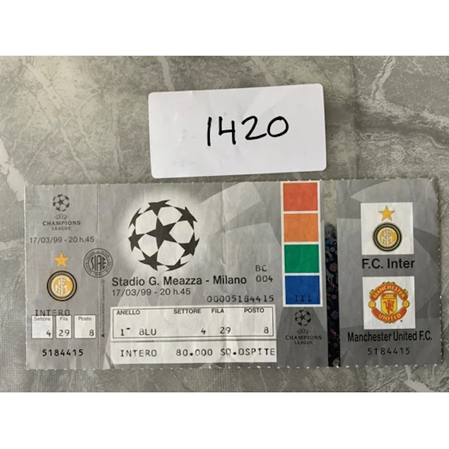 1999 Juventus v Manchester United Football Ticket: Champions...