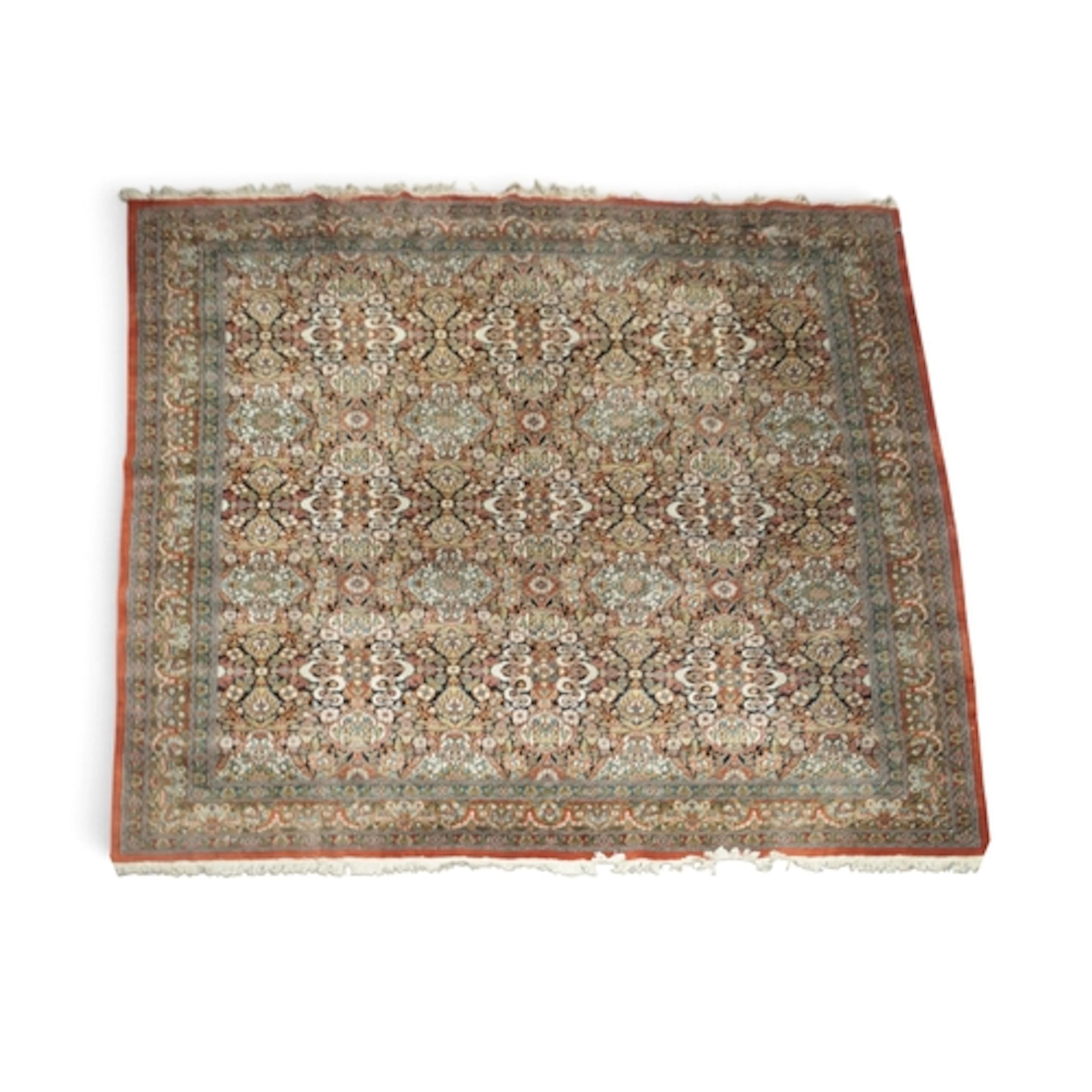 A LARGE MULTICOLOURED GROUND BIDJAR RUG with extensively dec...