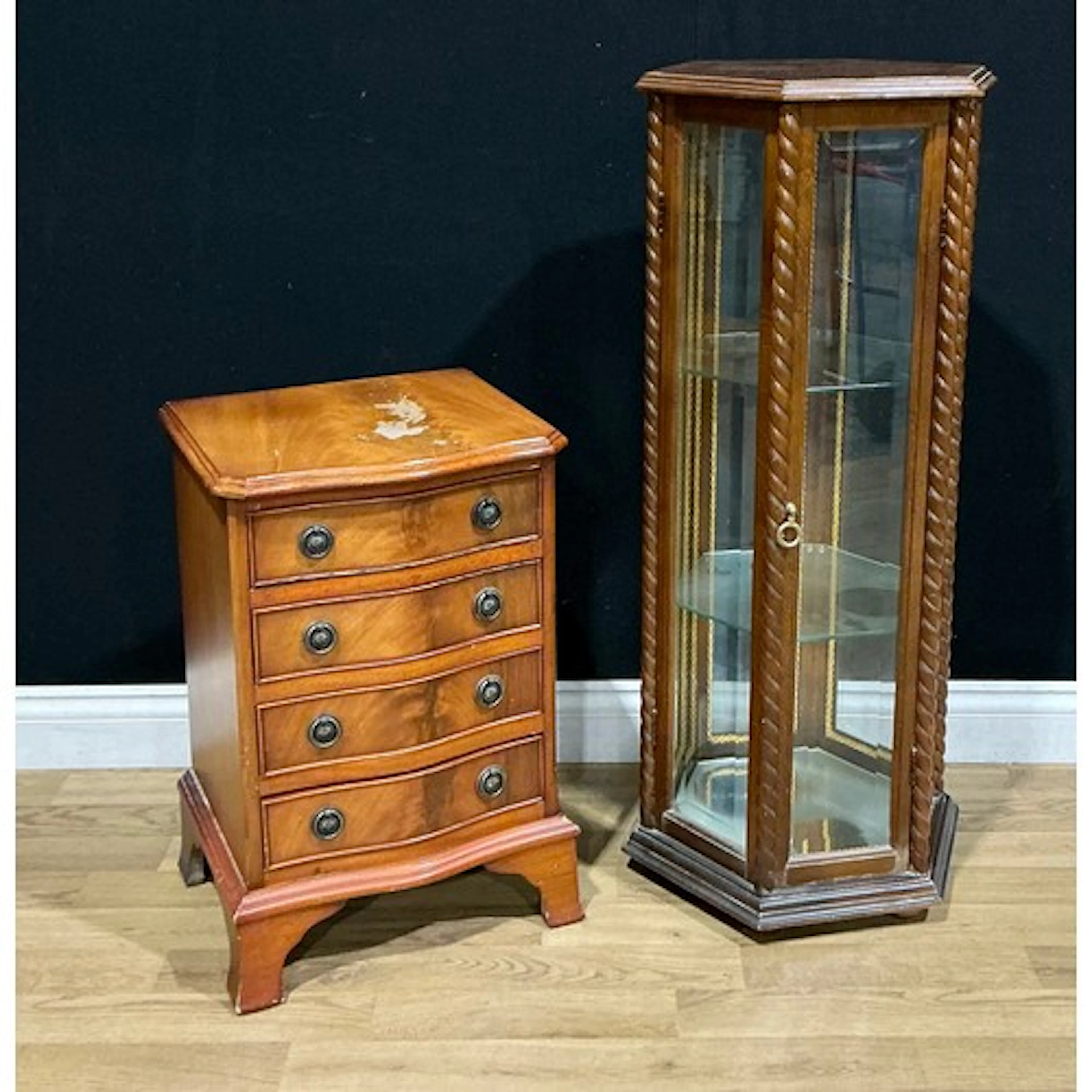 A George III style chest, of small proportions, 61cm high, 4...