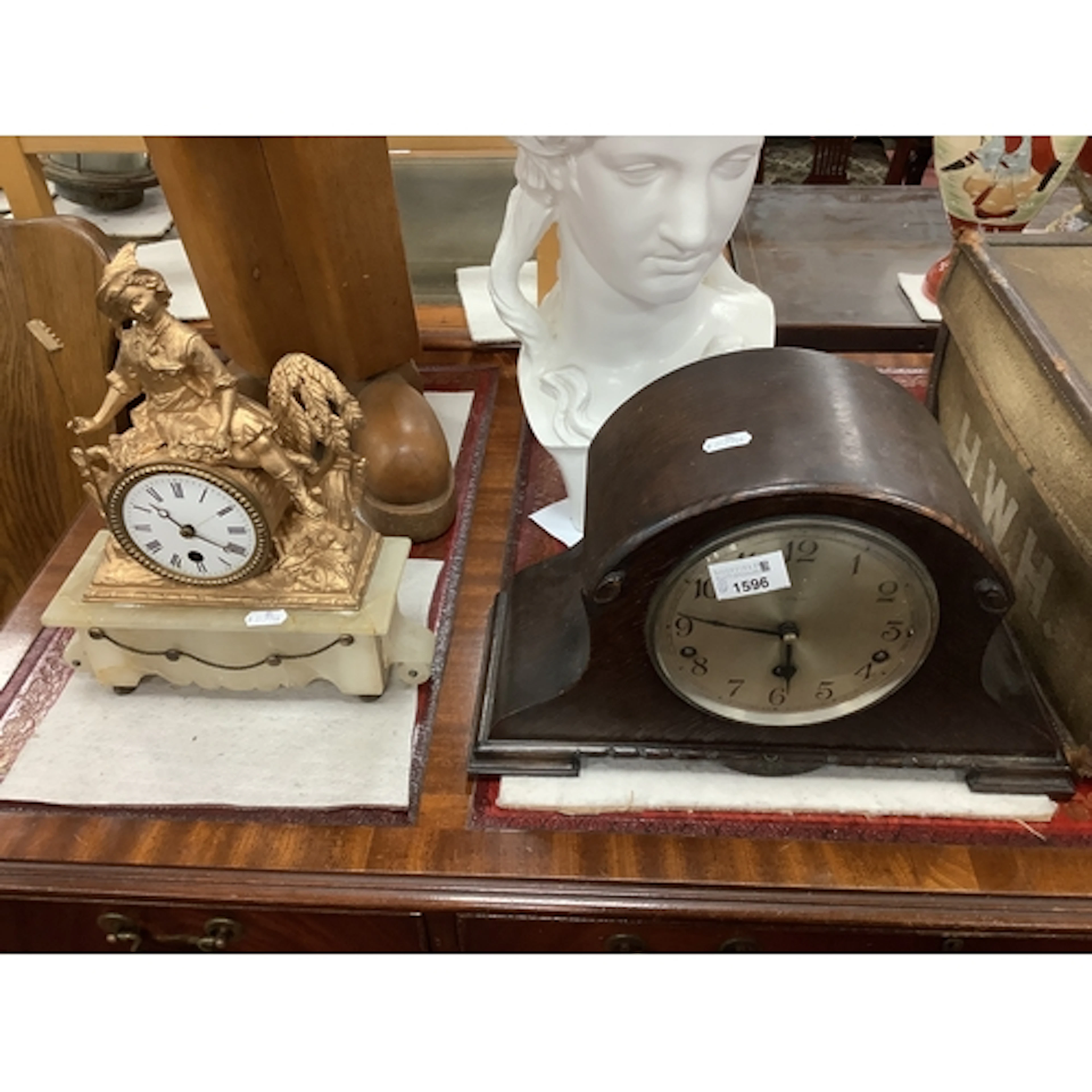 French Mantel Clock, circa 1900 later gilded metal surround,...