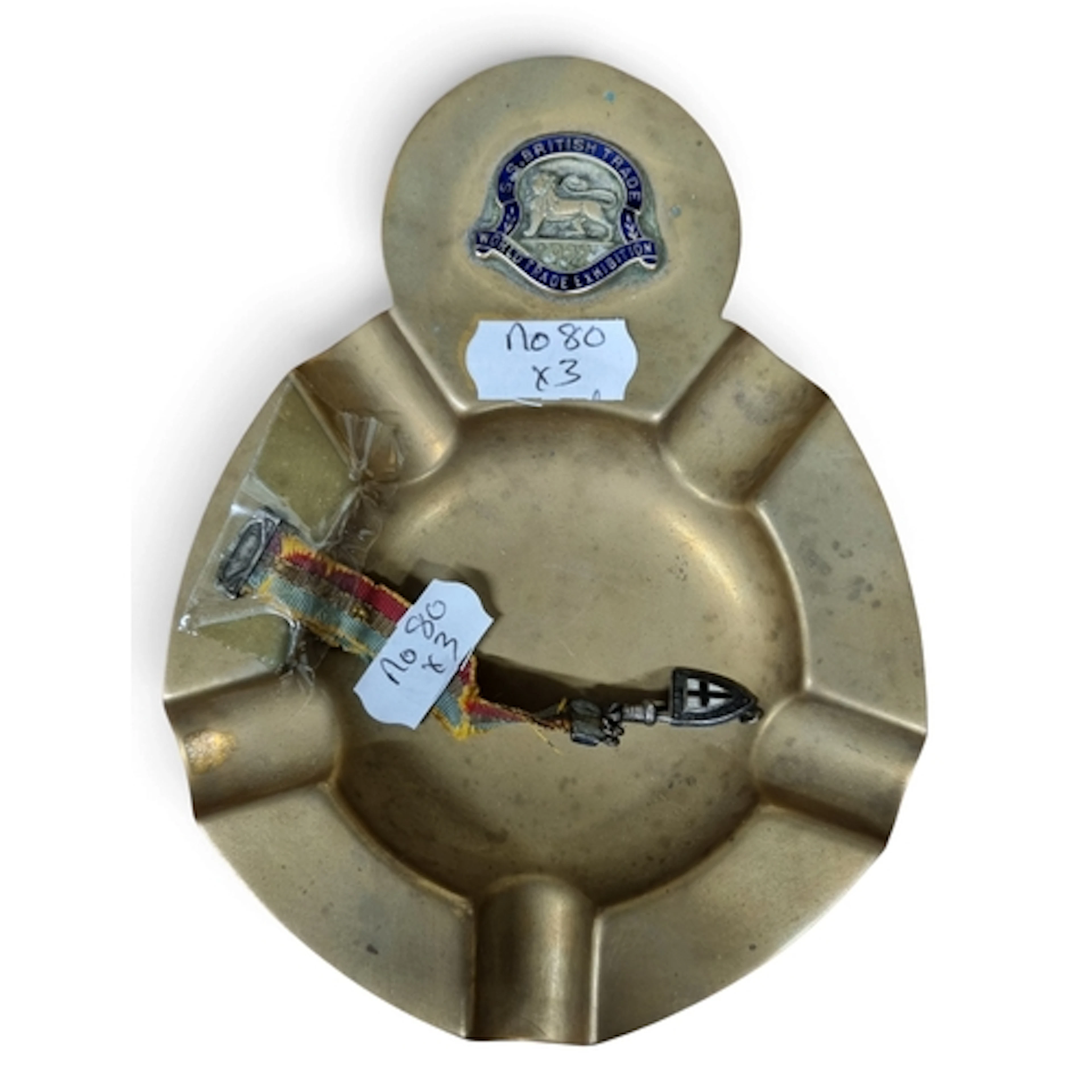 A very rare Brass maritime commemorative ashtray from the SS...