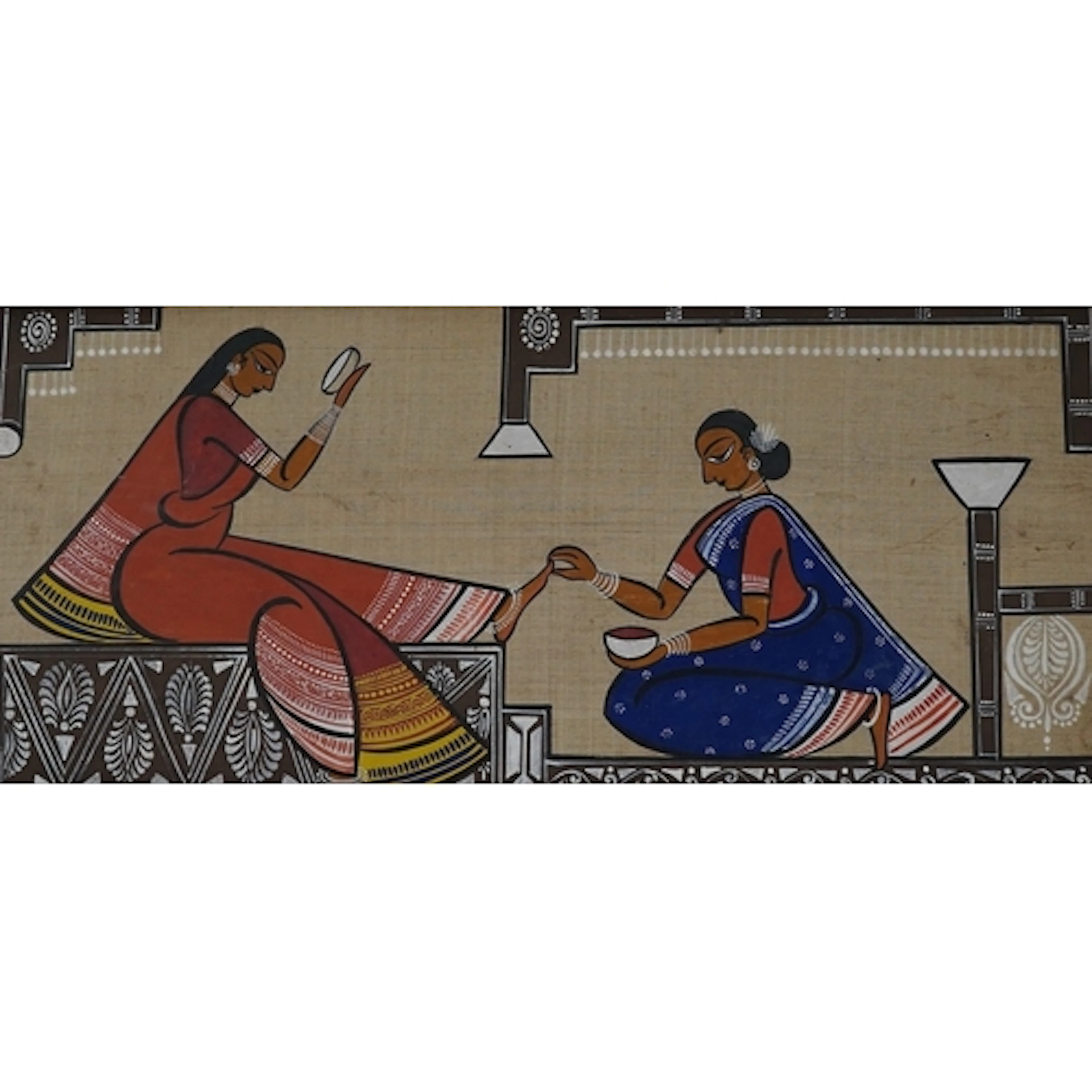 In the manner of Jamini Roy (1887-1972), an Indian School pa...