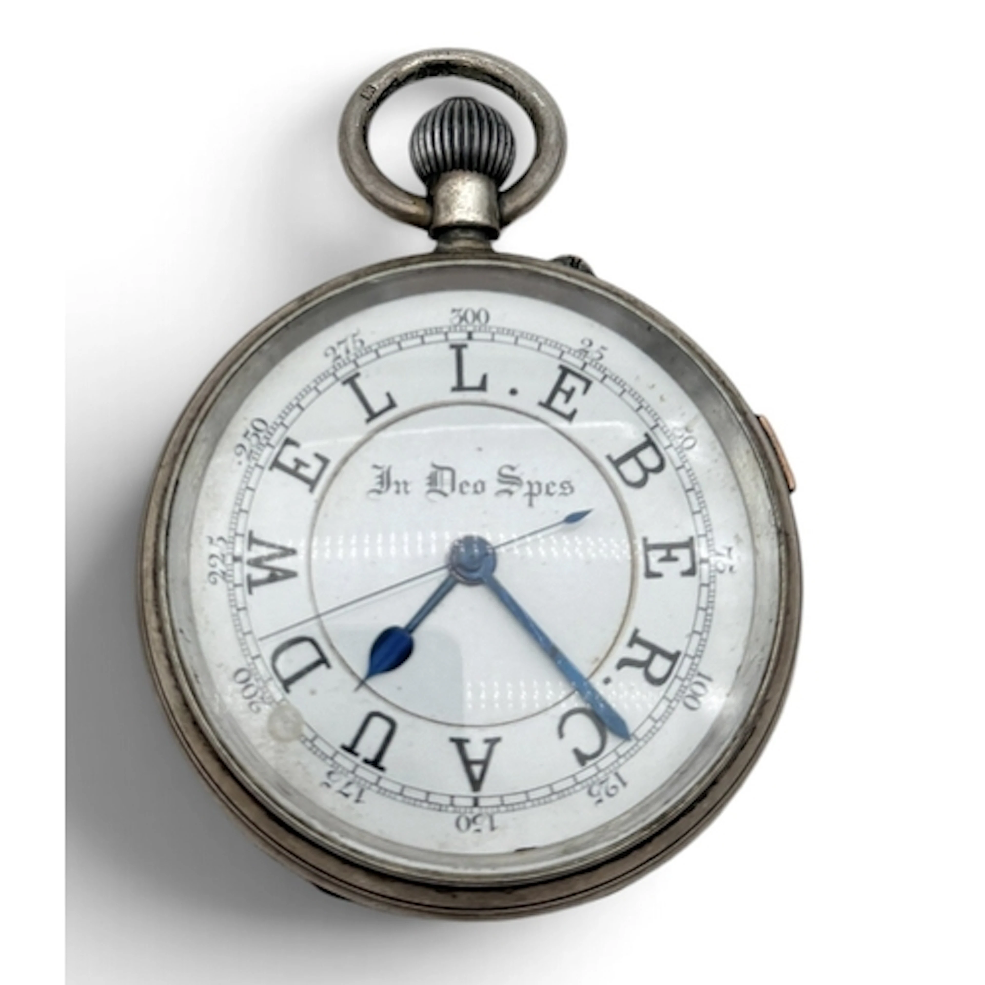A SILVER POCKET WATCH Case measures 5cm 126gms...