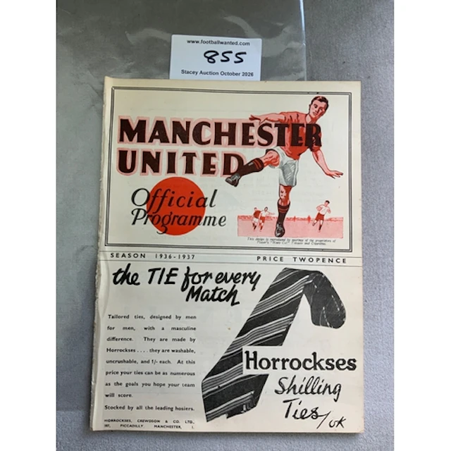 1936 - 1937 Manchester United v Preston Football Programme: ...