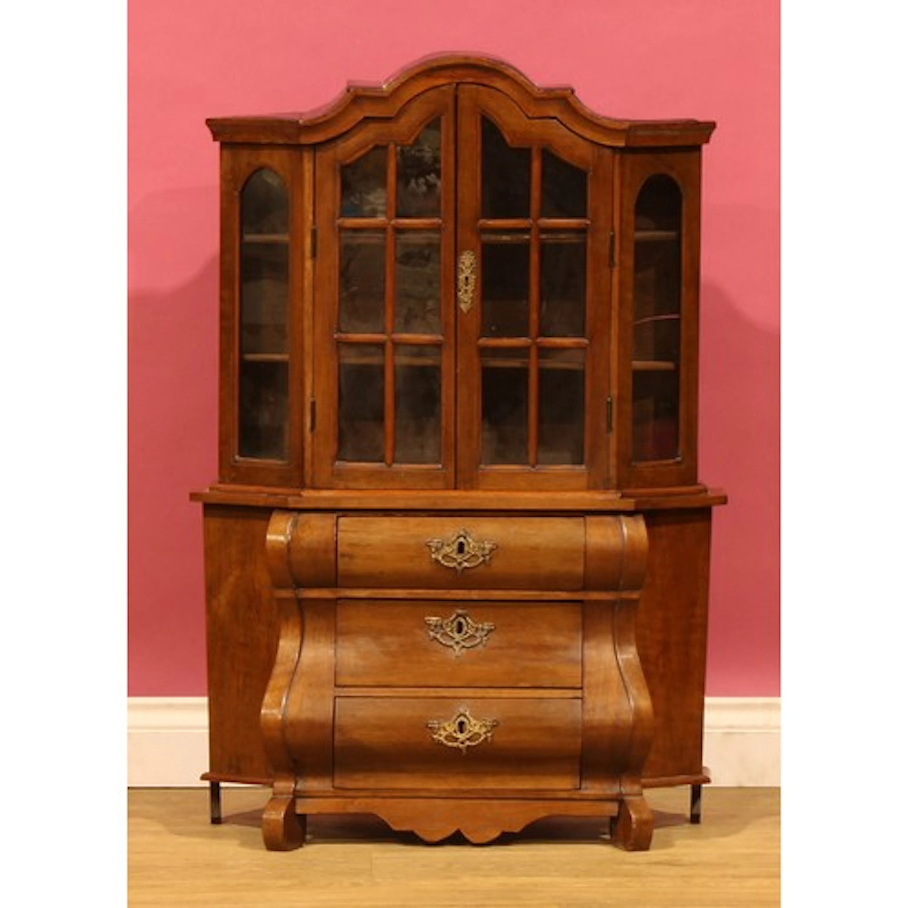 Miniature Furniture - a Dutch walnut table-top display cabin...