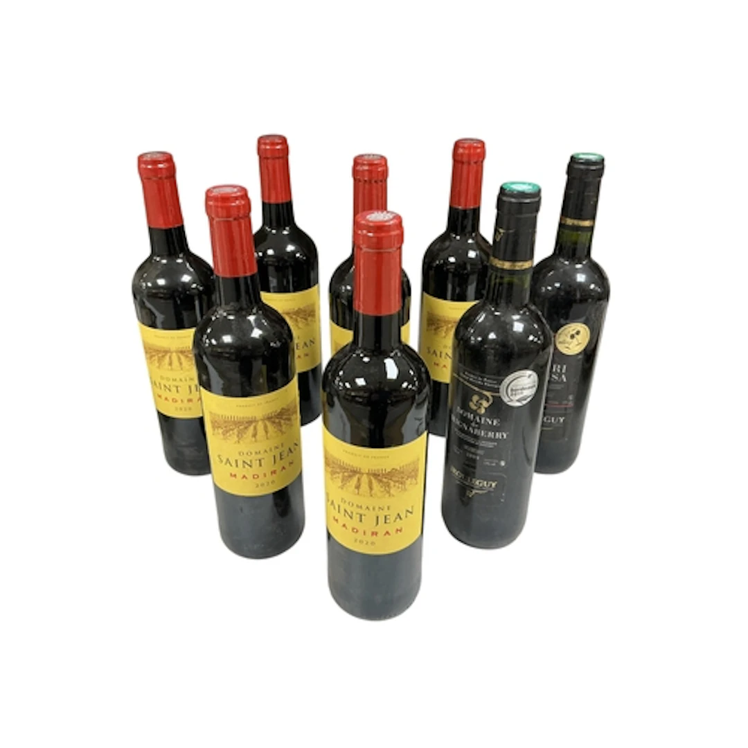 Six bottles of Madiran 2020; together with two bottles of Ir...
