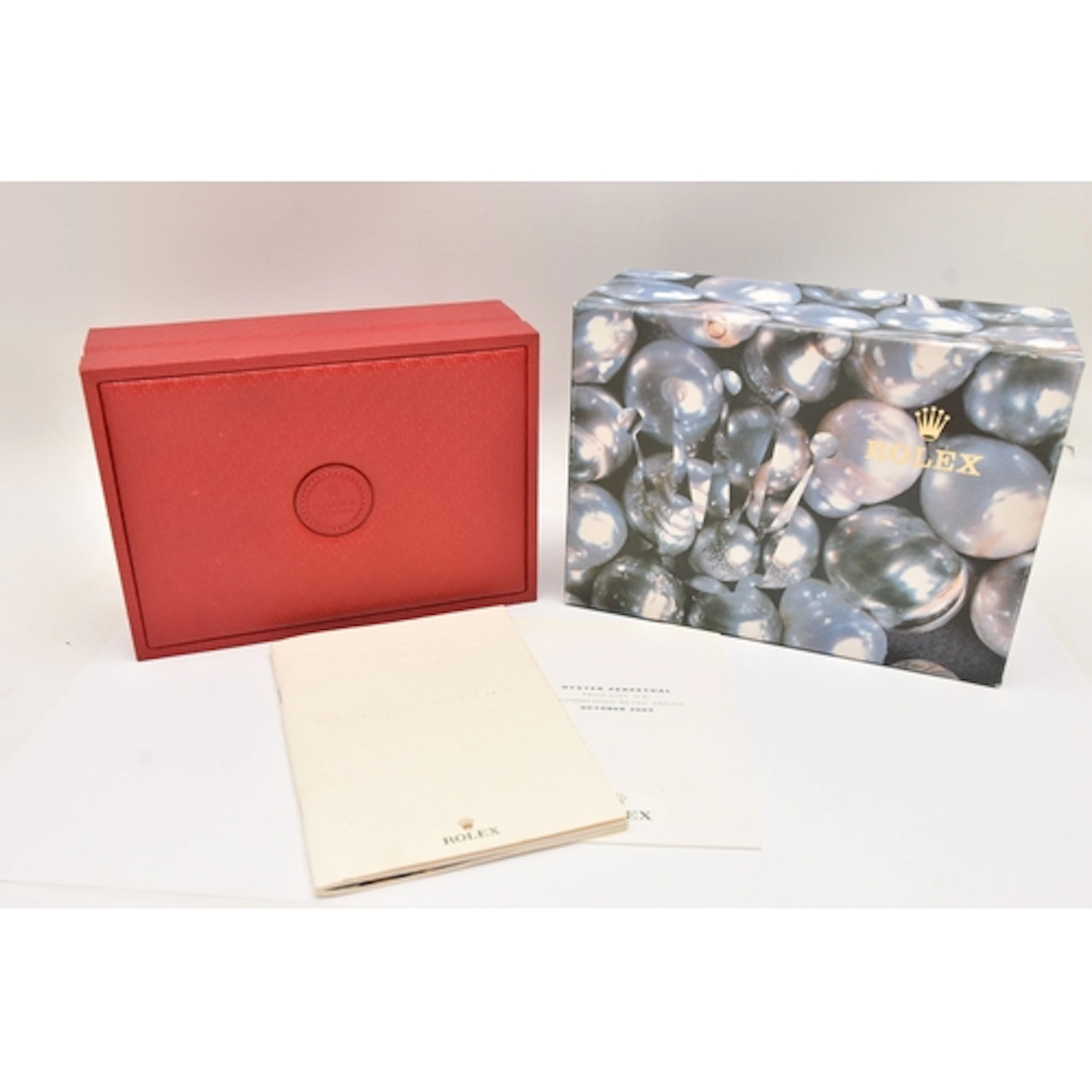 AN EMPTY ROLEX OYSTER WATCH BOX, together with outer box, an...