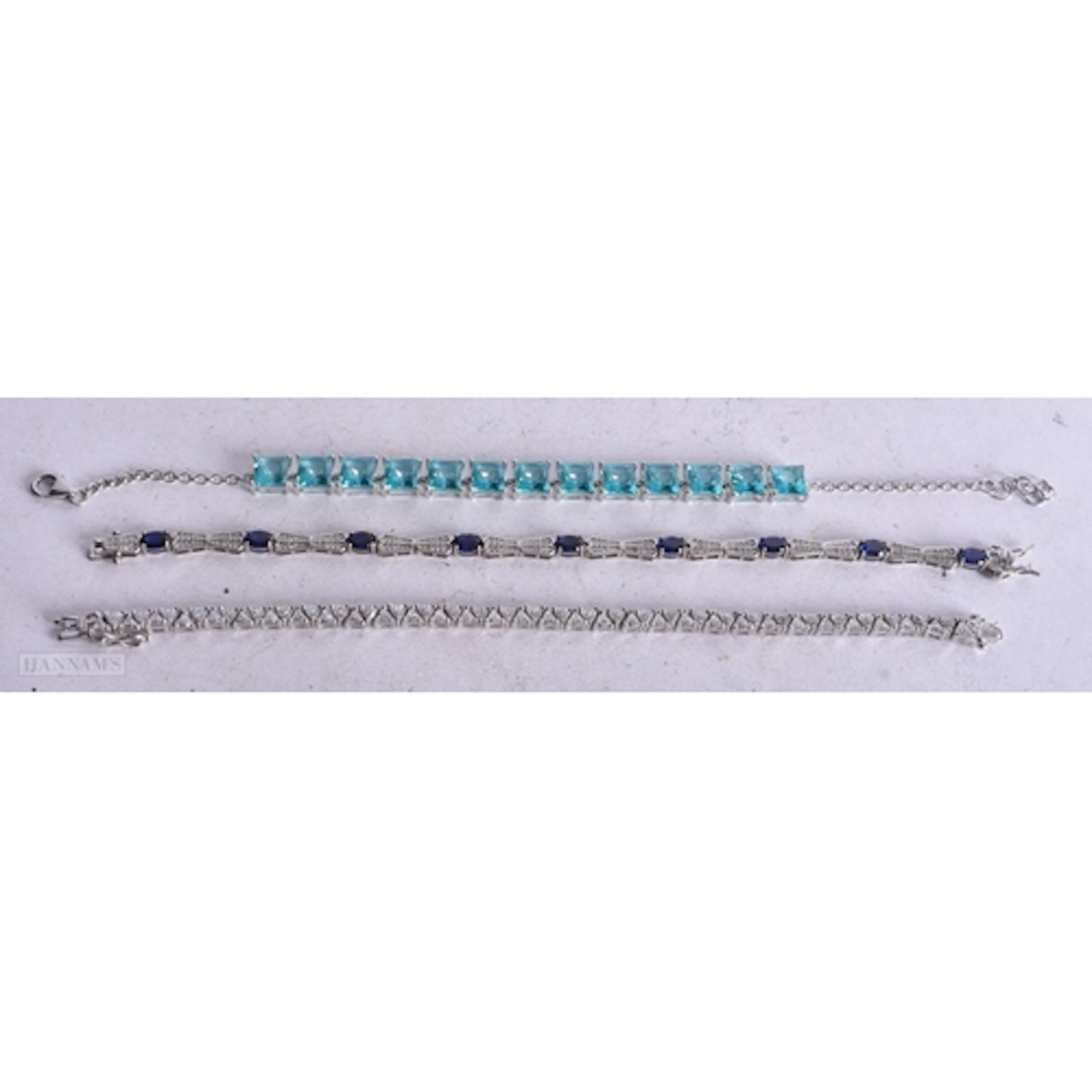 Collection of Sterling Silver CZ Tennis Bracelets x 3 (37g)
