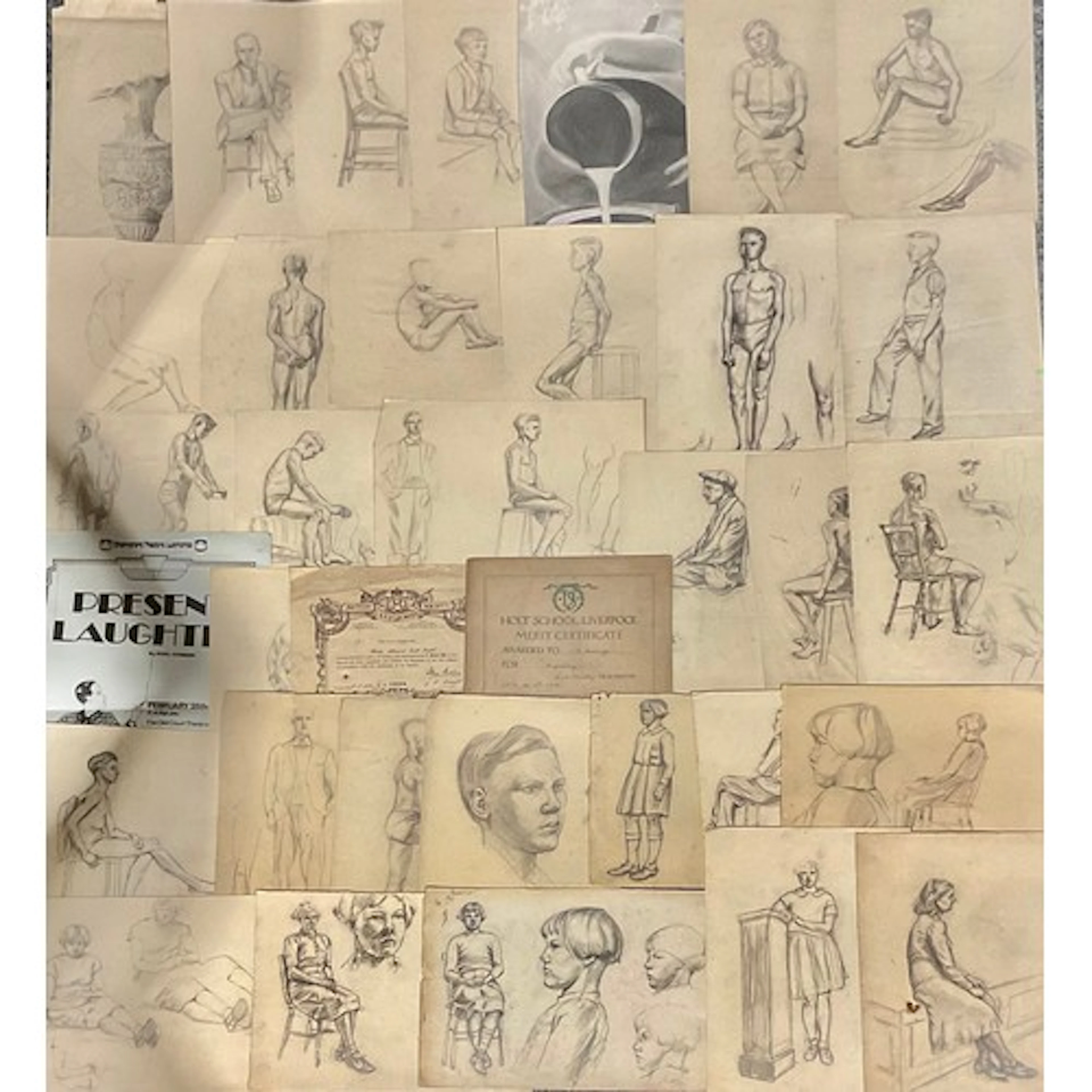 A folder of drawings, figurative and portraits, etc