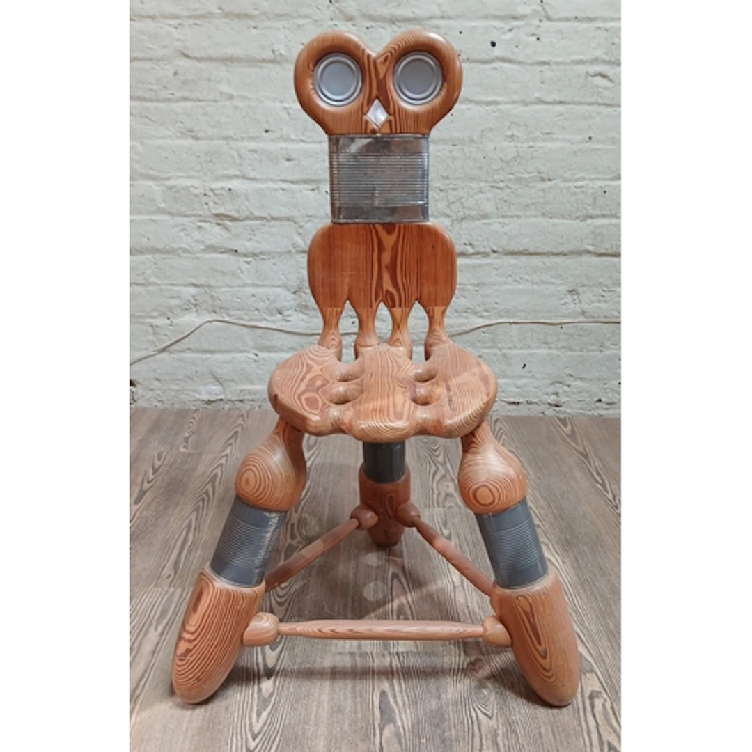 John Southworth Prescott (b1939), chair, pitch pine, reclaim...