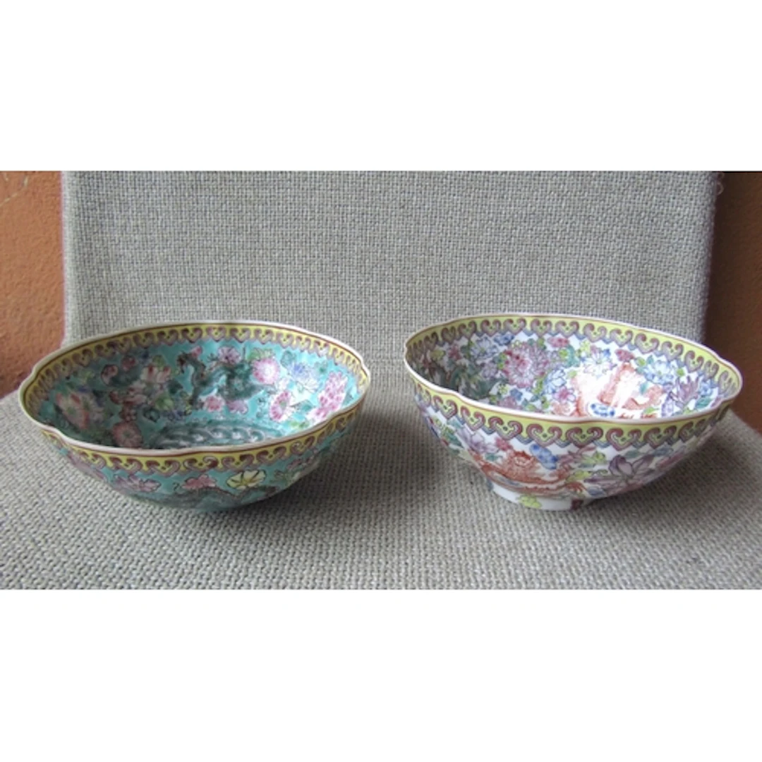 Pair of Fine Porcelain Chinese Dishes Each Approximately 5 I...