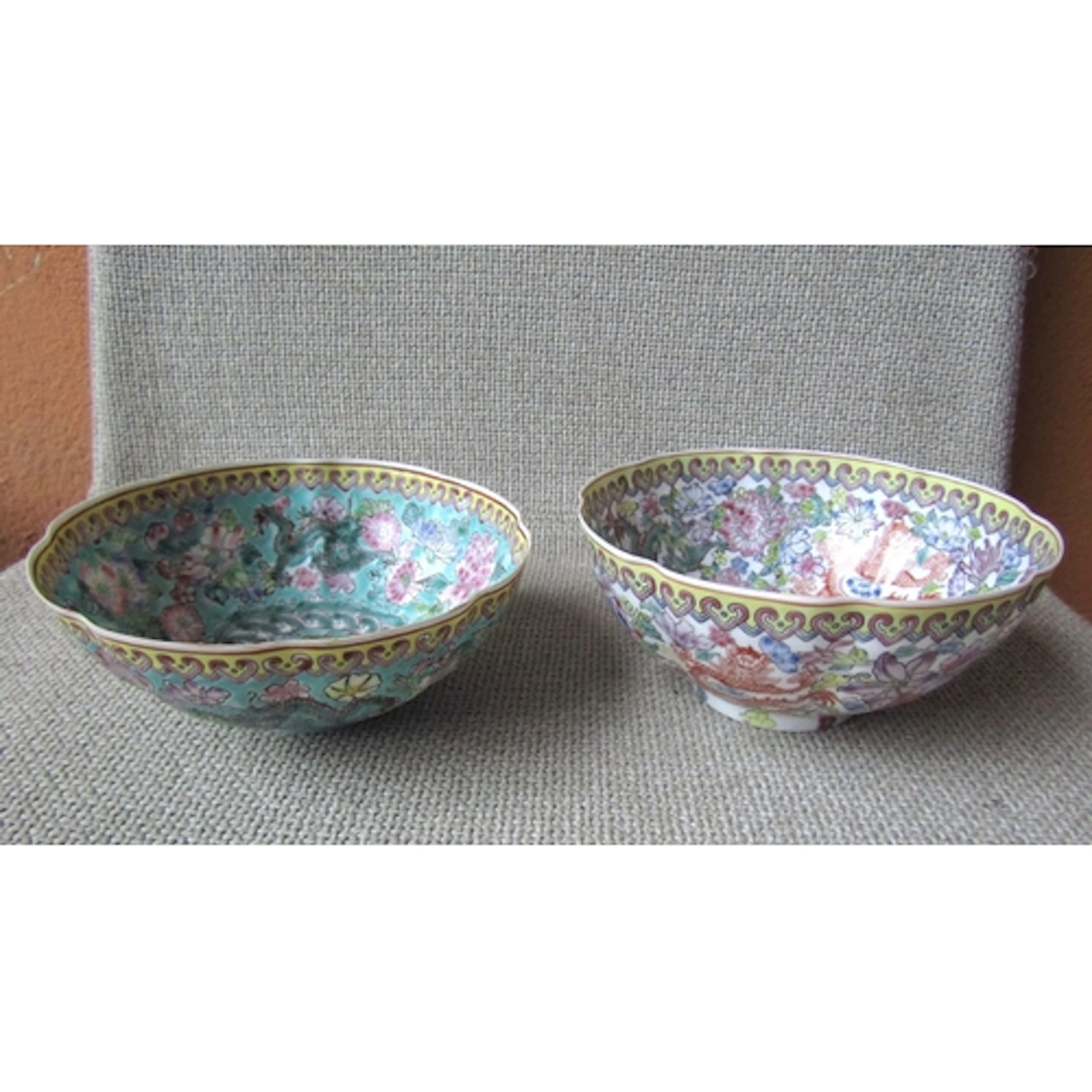 Pair of Fine Porcelain Chinese Dishes Each Approximately 5 I...