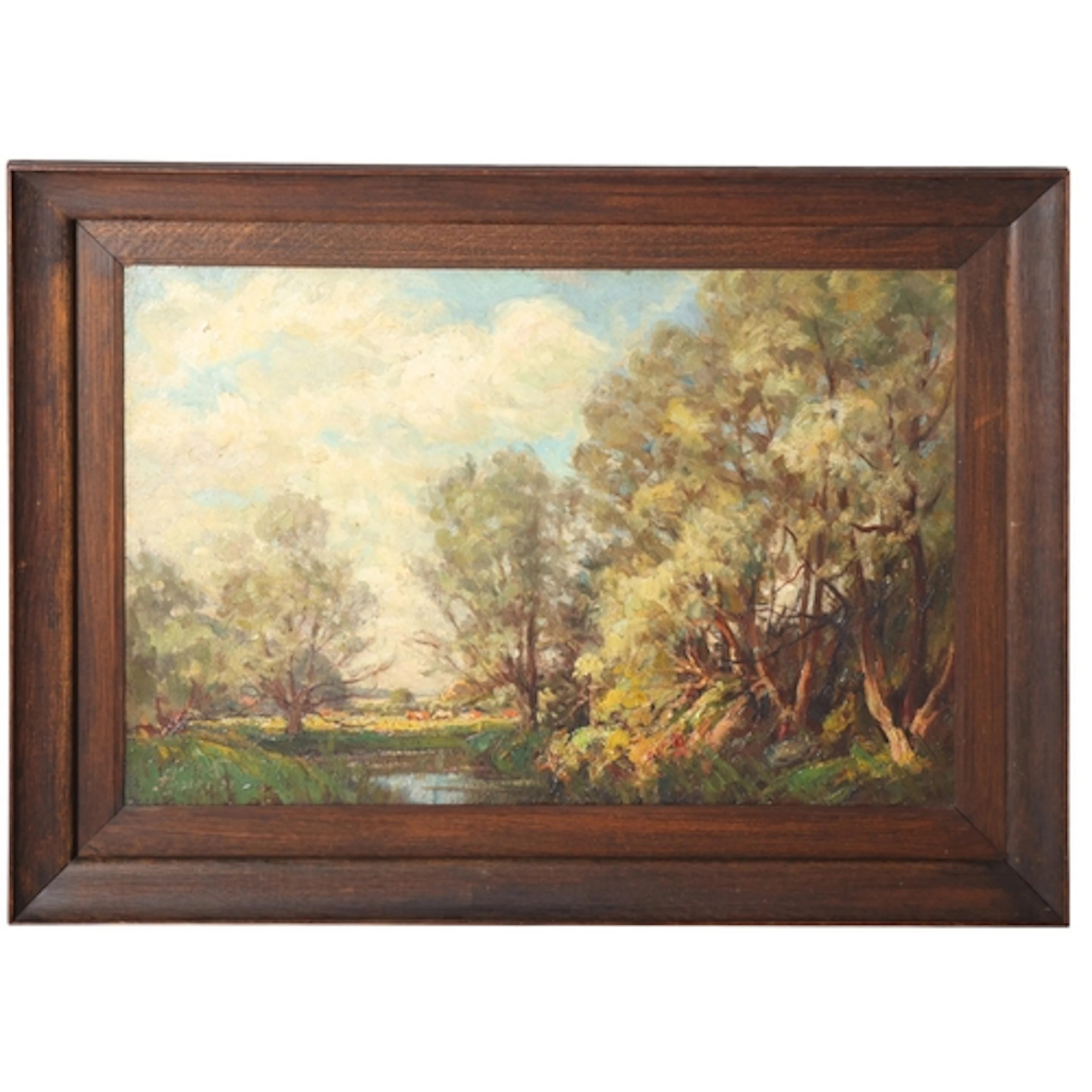 Frederick James Hackman, rural landscape, oil on canvas, 51c...