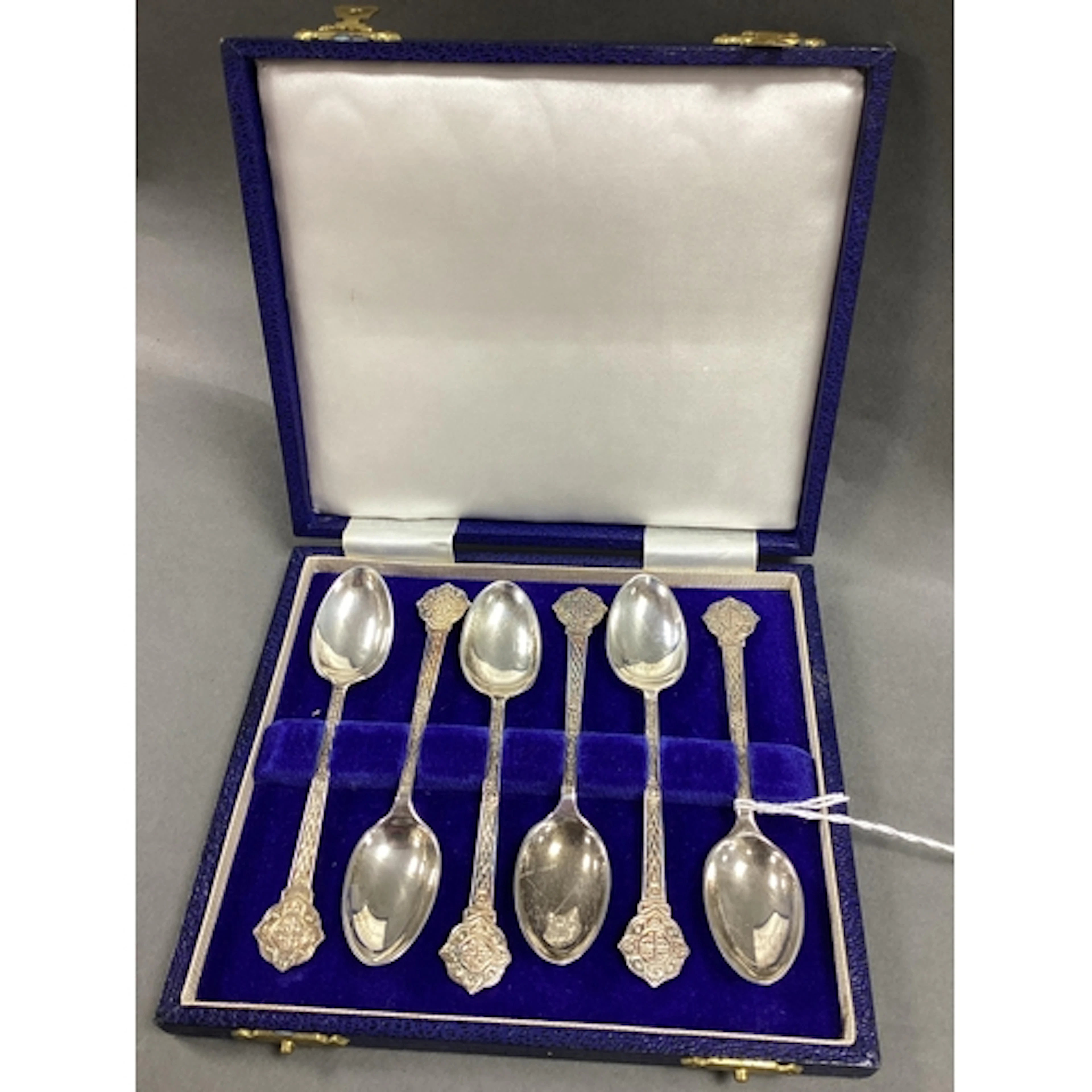 A Set of Six Hallmarked Silver Lindisfarne Teaspoons, CB&S, ...